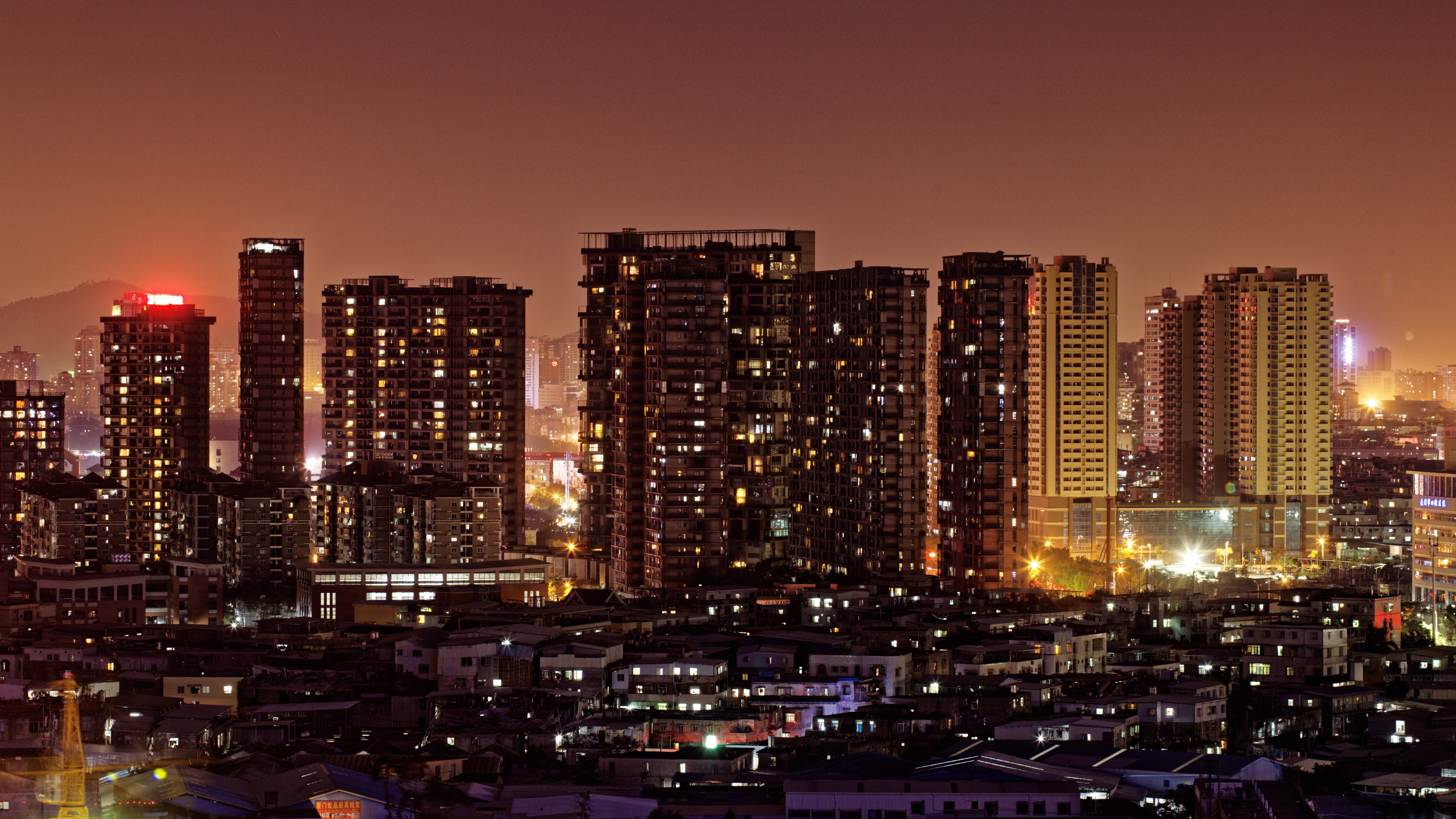 城市夜景 厦门 高楼大厦