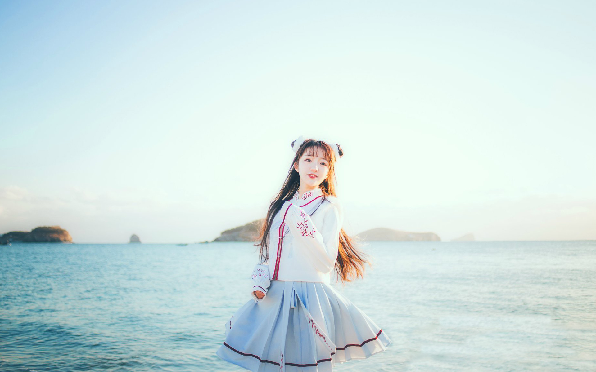 文艺古风 唯美可爱 汉服写真 海边