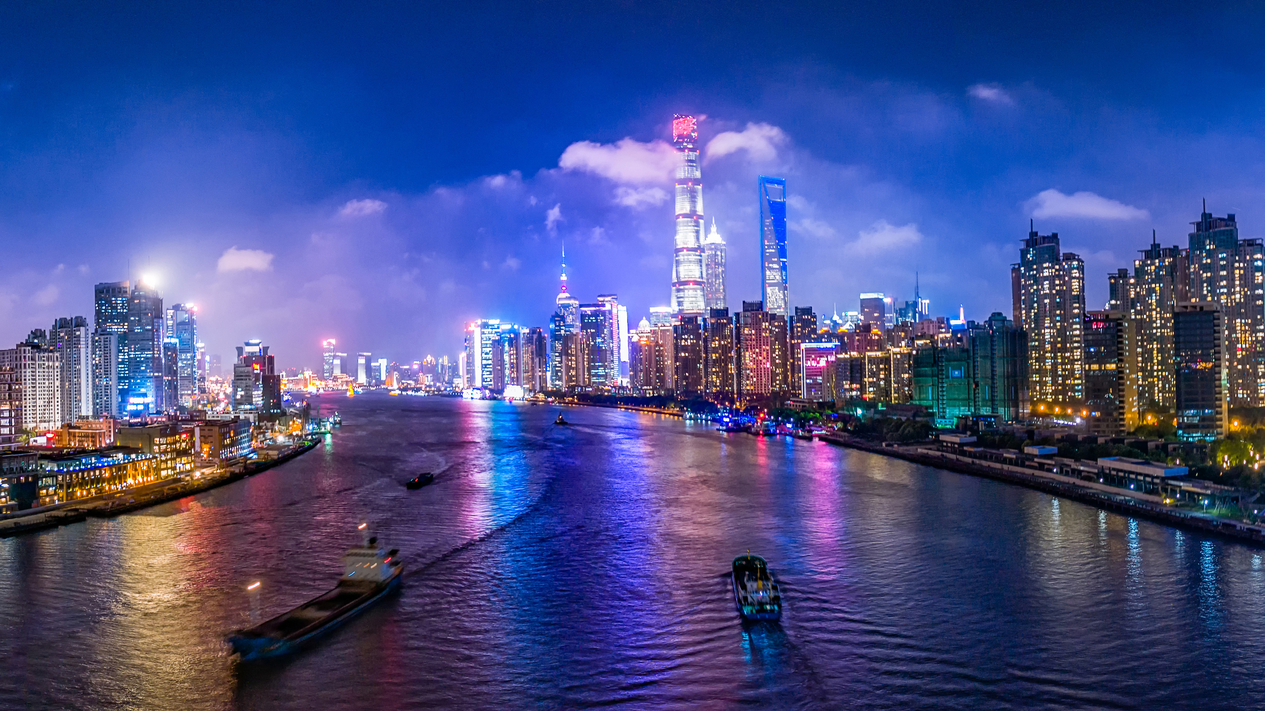 城市夜景 上海 黄浦江 东方明珠