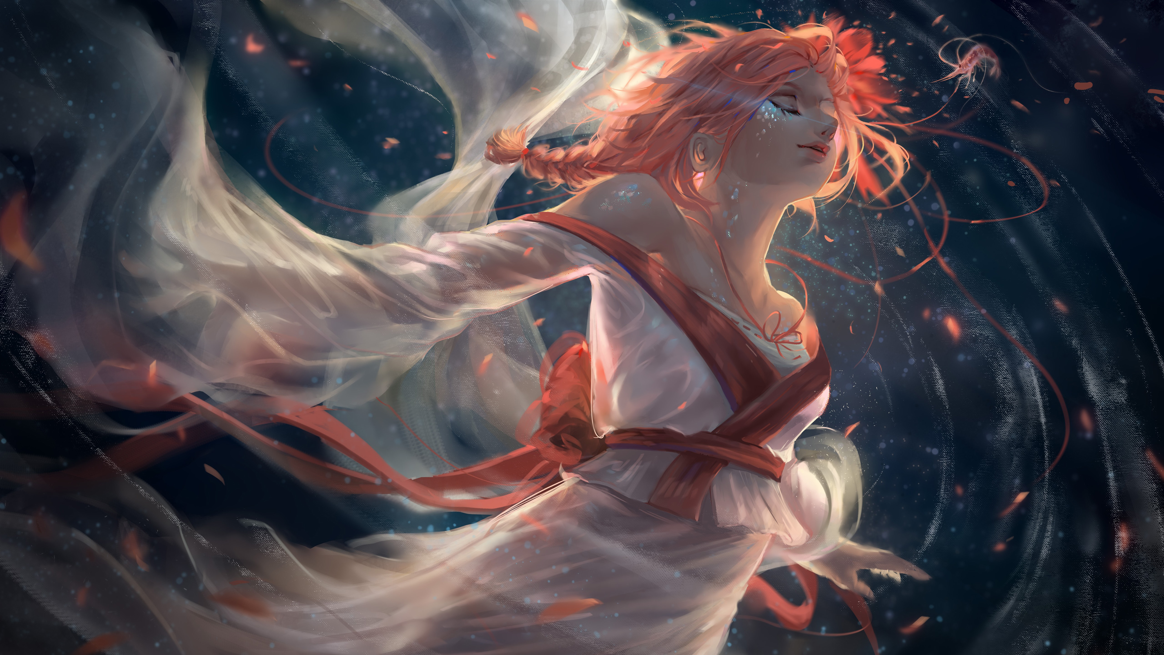 幻想女孩 和服 红头发