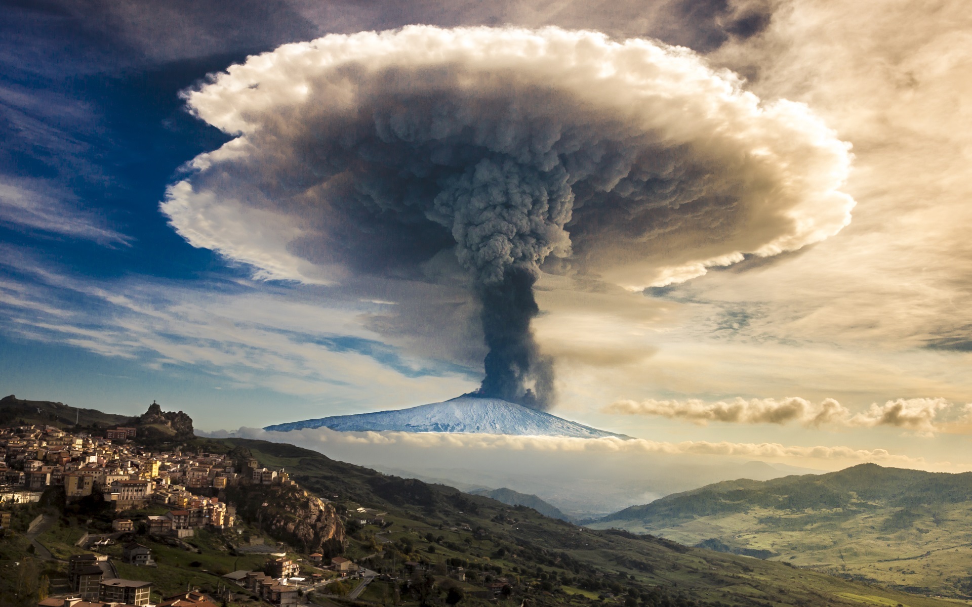 风景 自然风光 火山爆发 蘑菇云