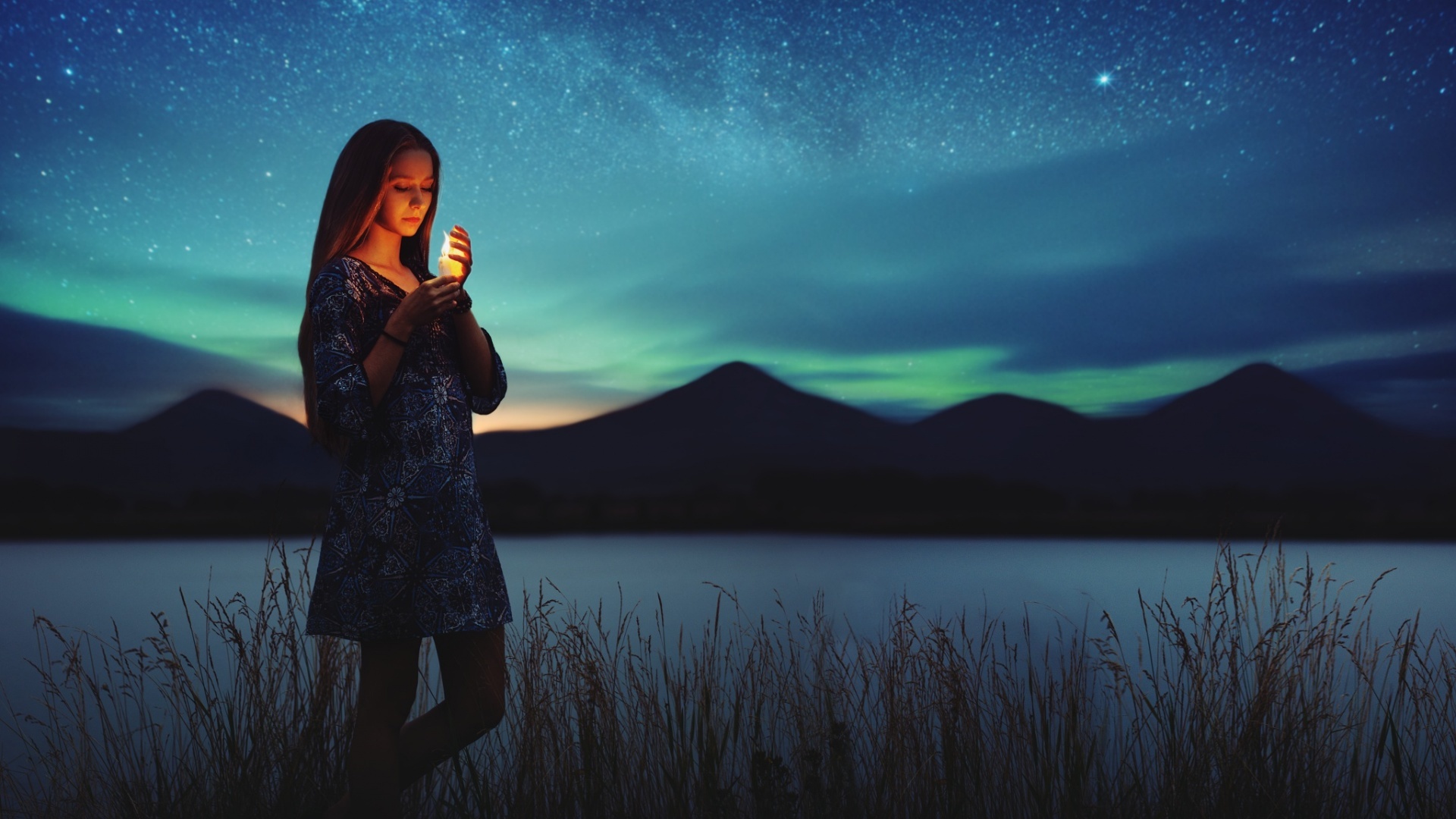 欧美女神 烛光夜景