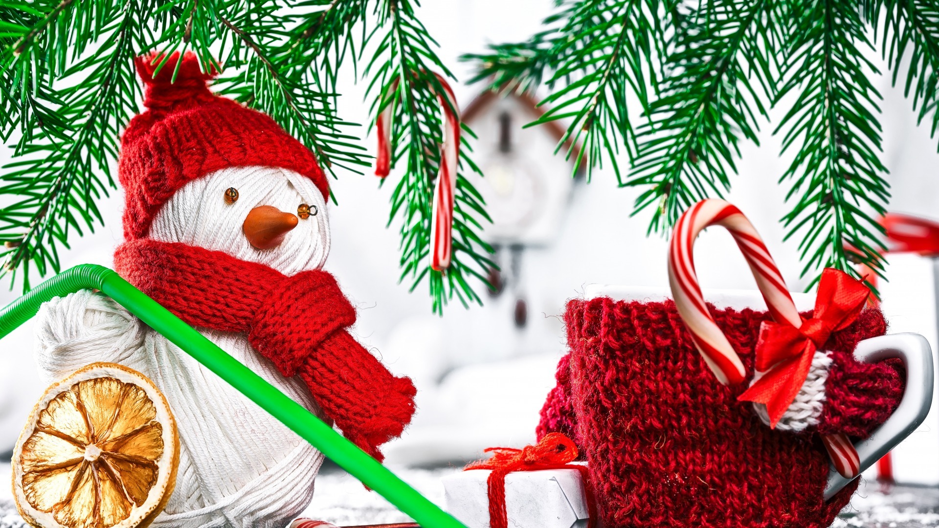 圣诞节 毛线 雪人