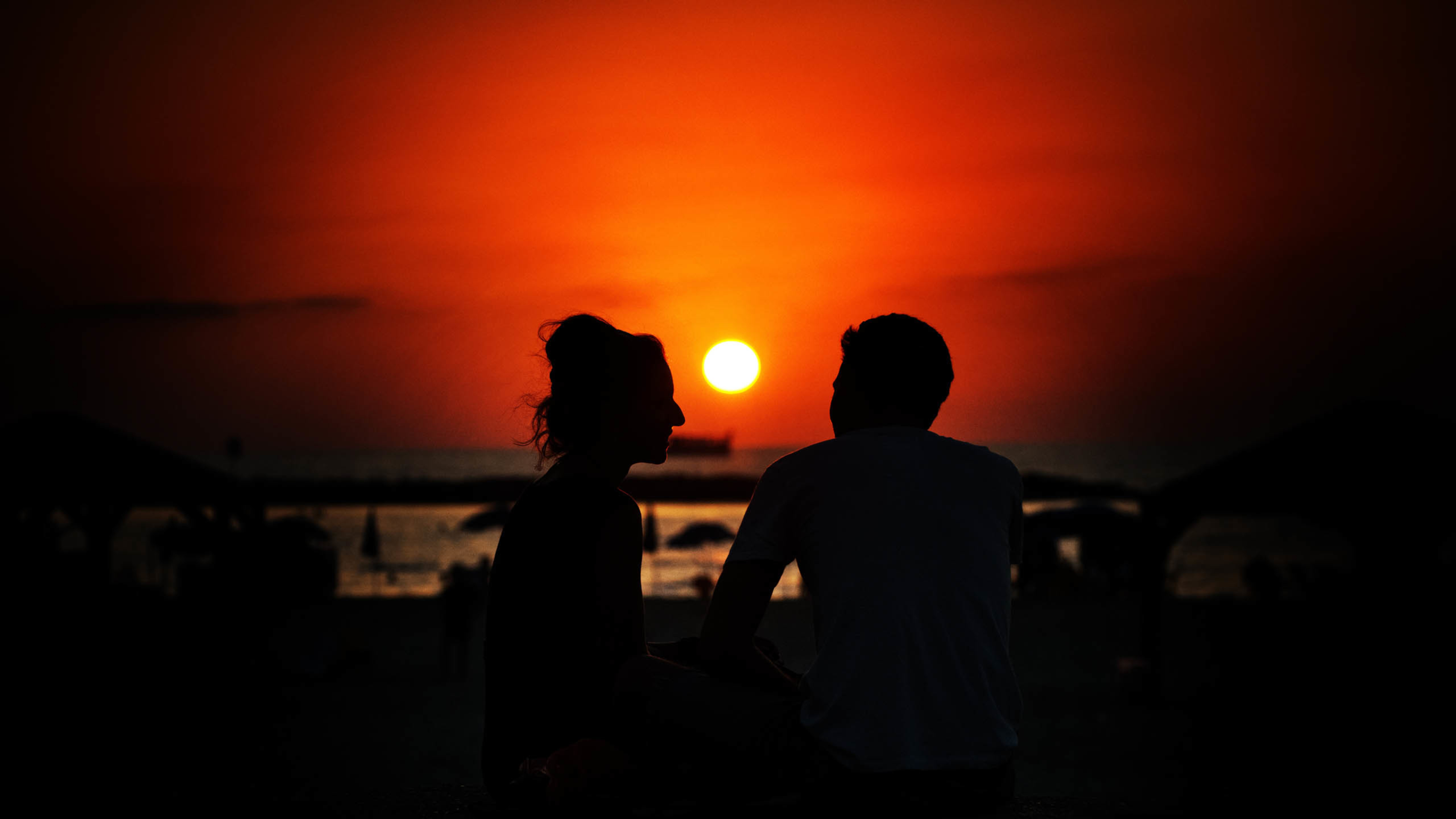 情侣 黄昏 夕阳