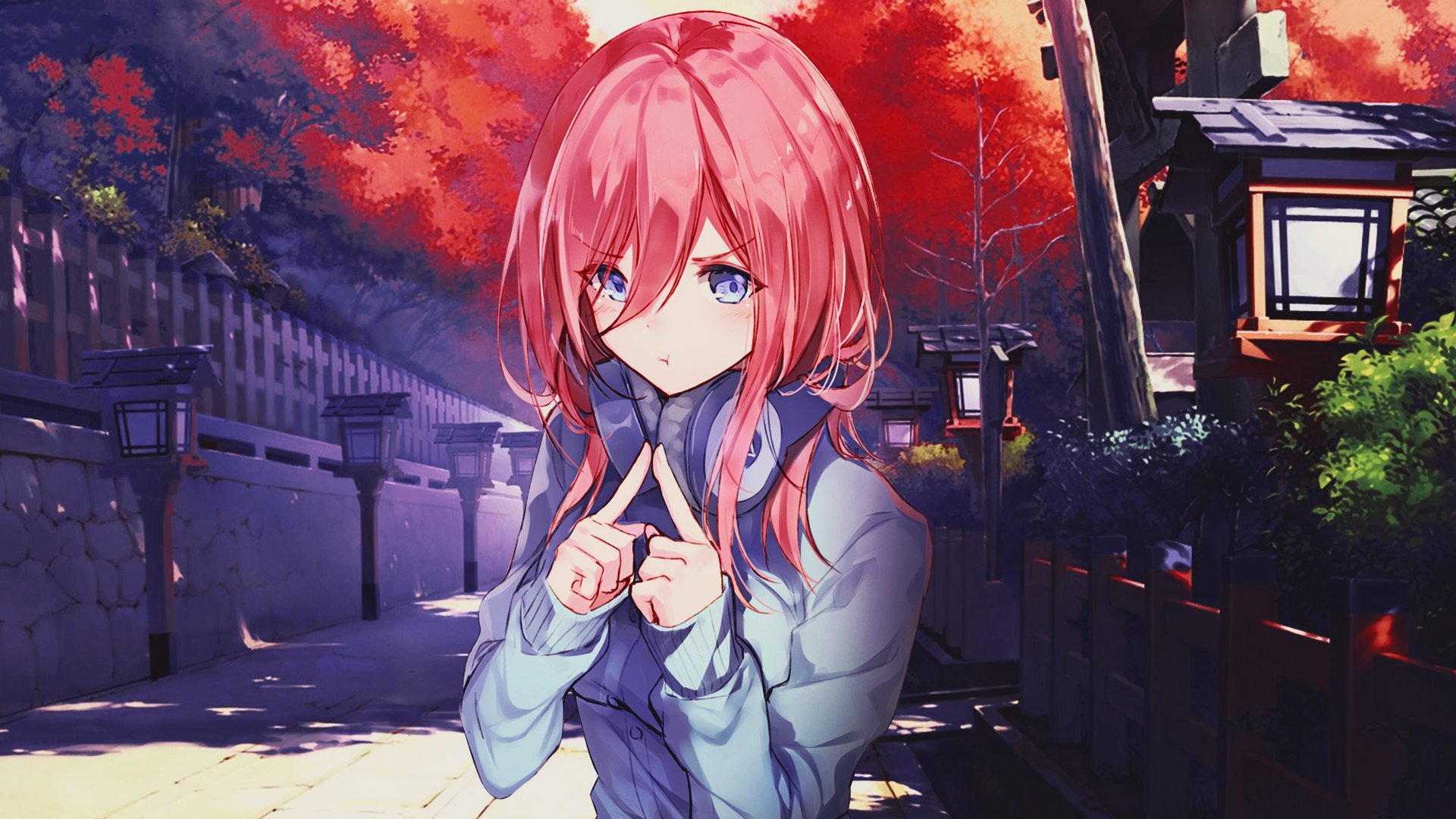 卡通人物 樱花 耳机