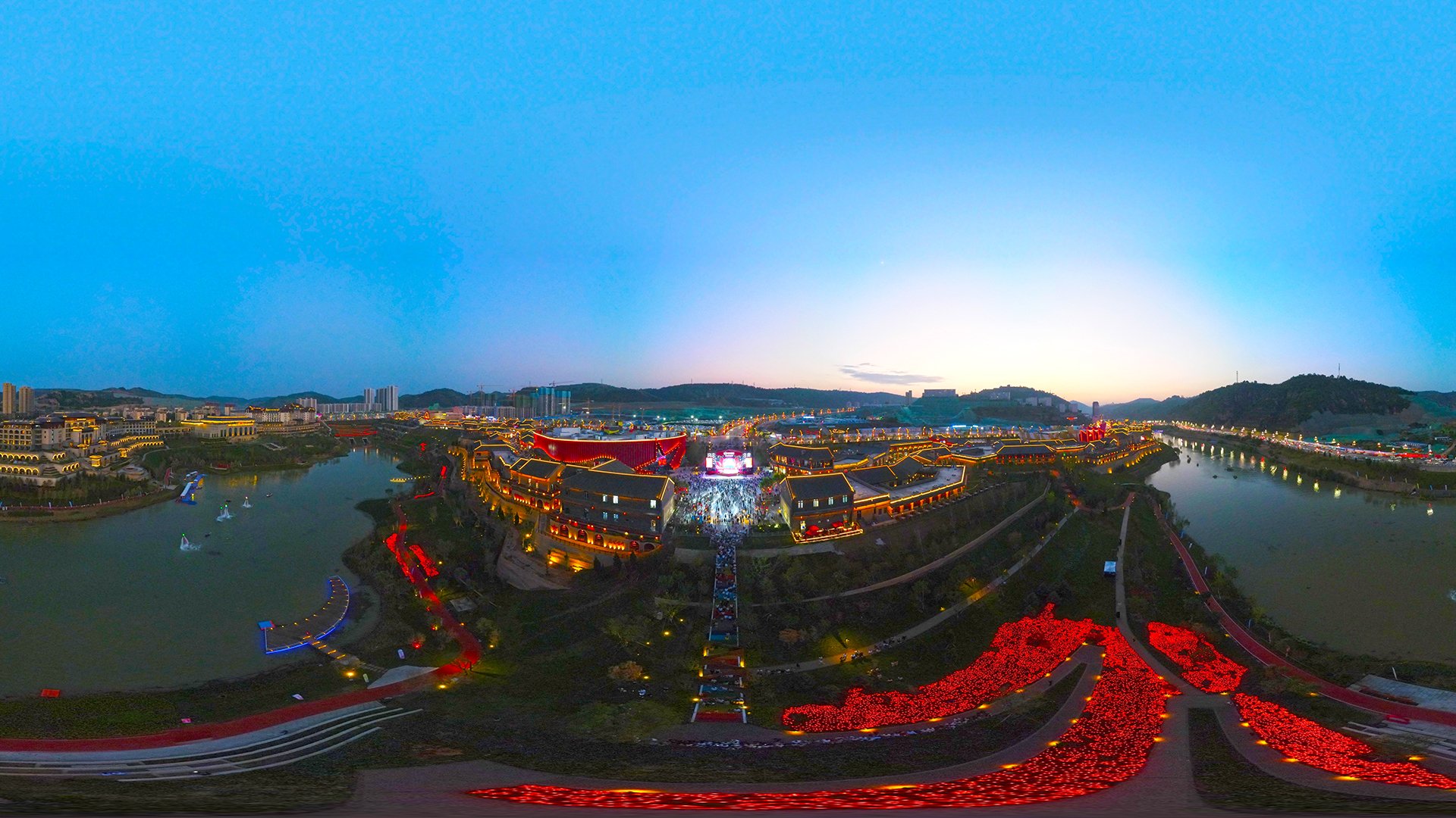 城市夜景 晚霞 黄昏 夜景 日落