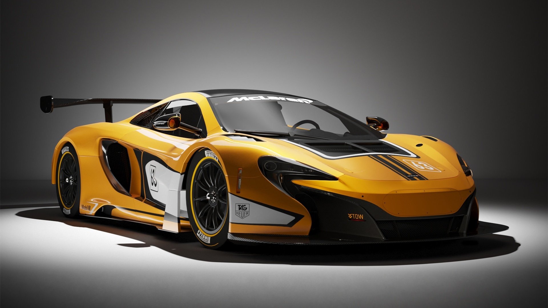 迈凯伦 跑车 橘黄 尾翼