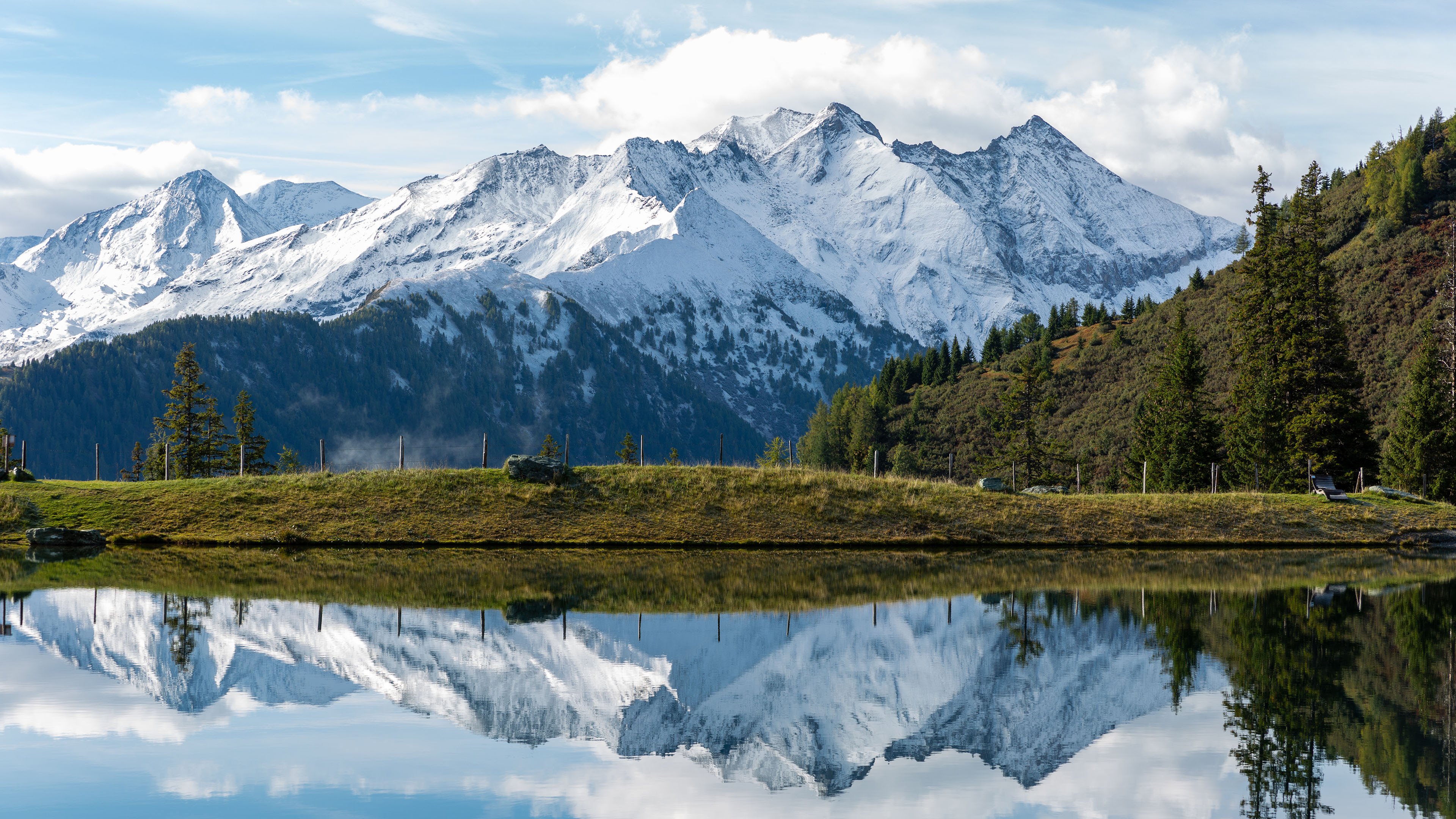 自然风光 雪山 倒影 高原 神秘