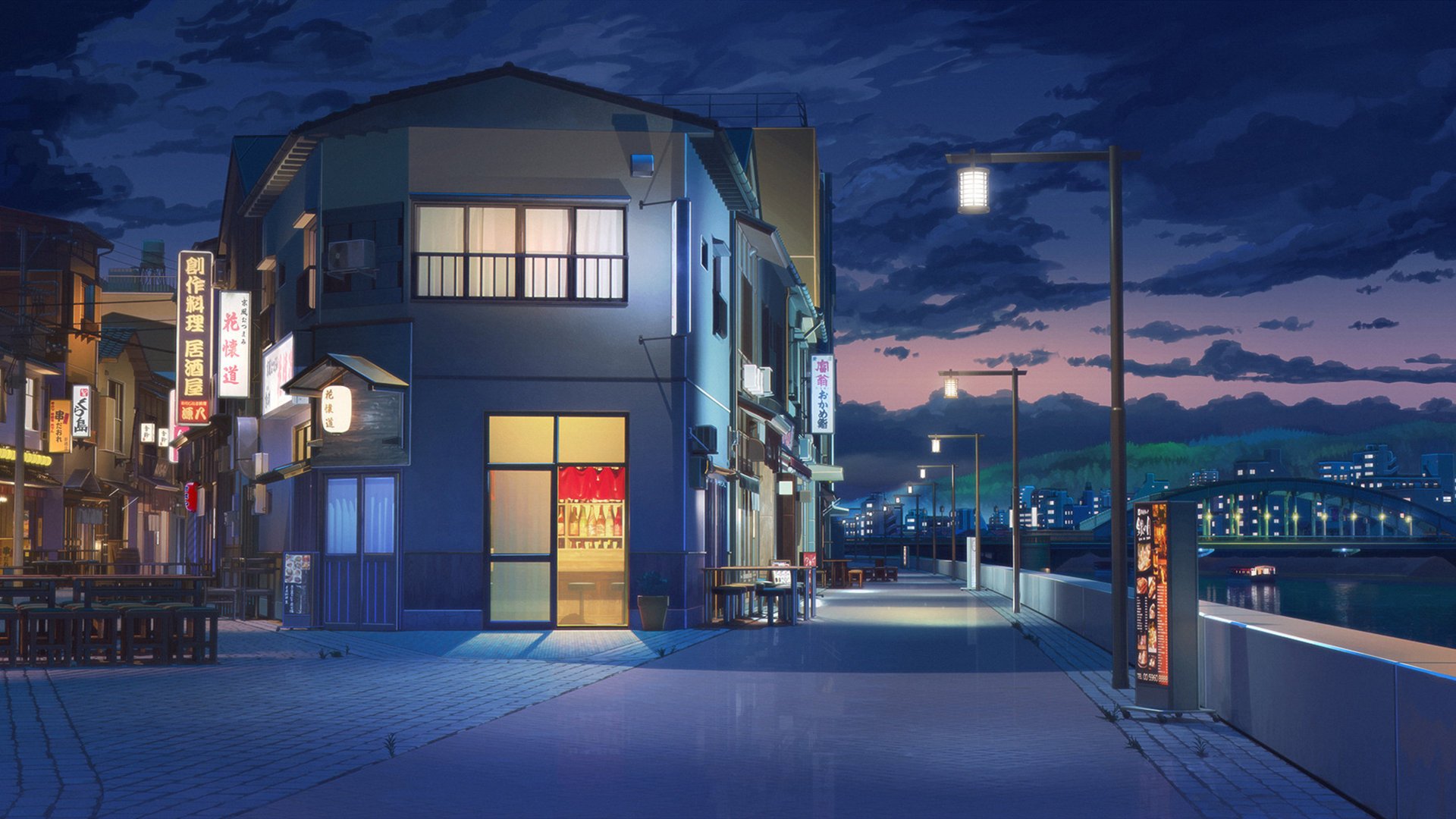 小镇 夜市 灯光