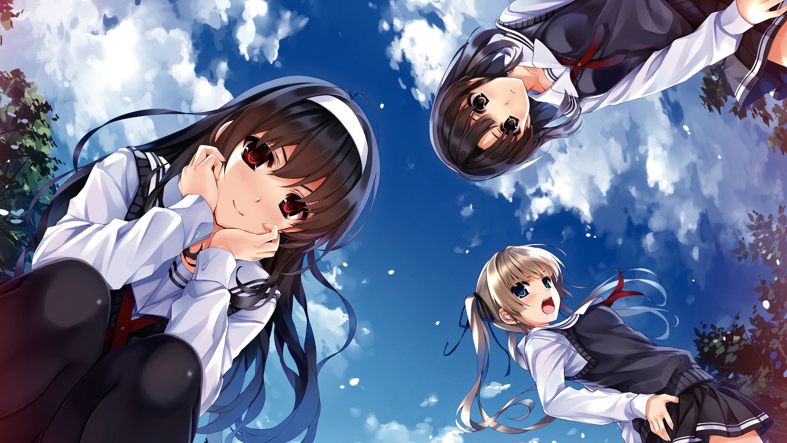 天空 大眼女孩 校园 姐妹