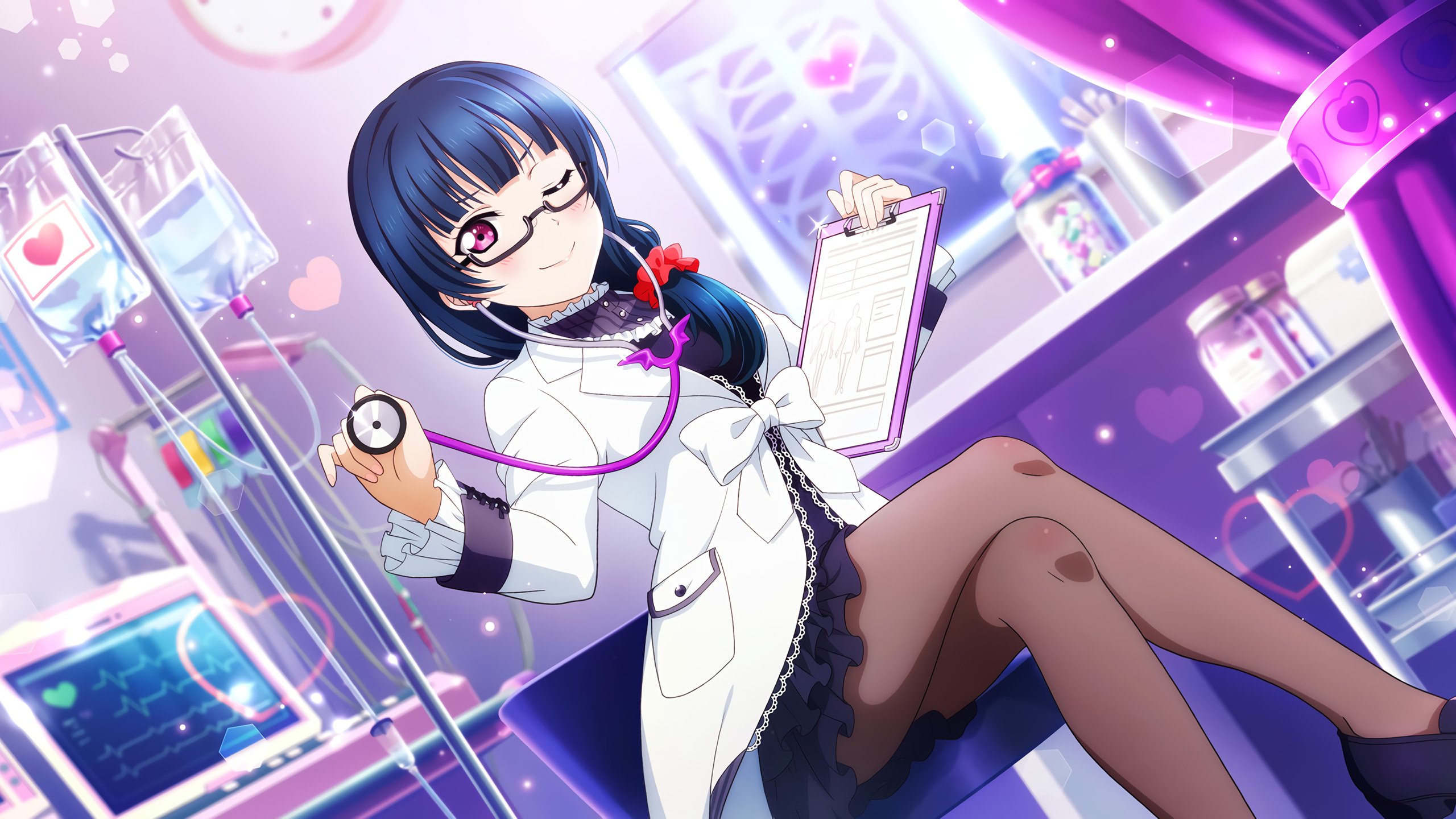 卡通人物 医生 眼镜 看病