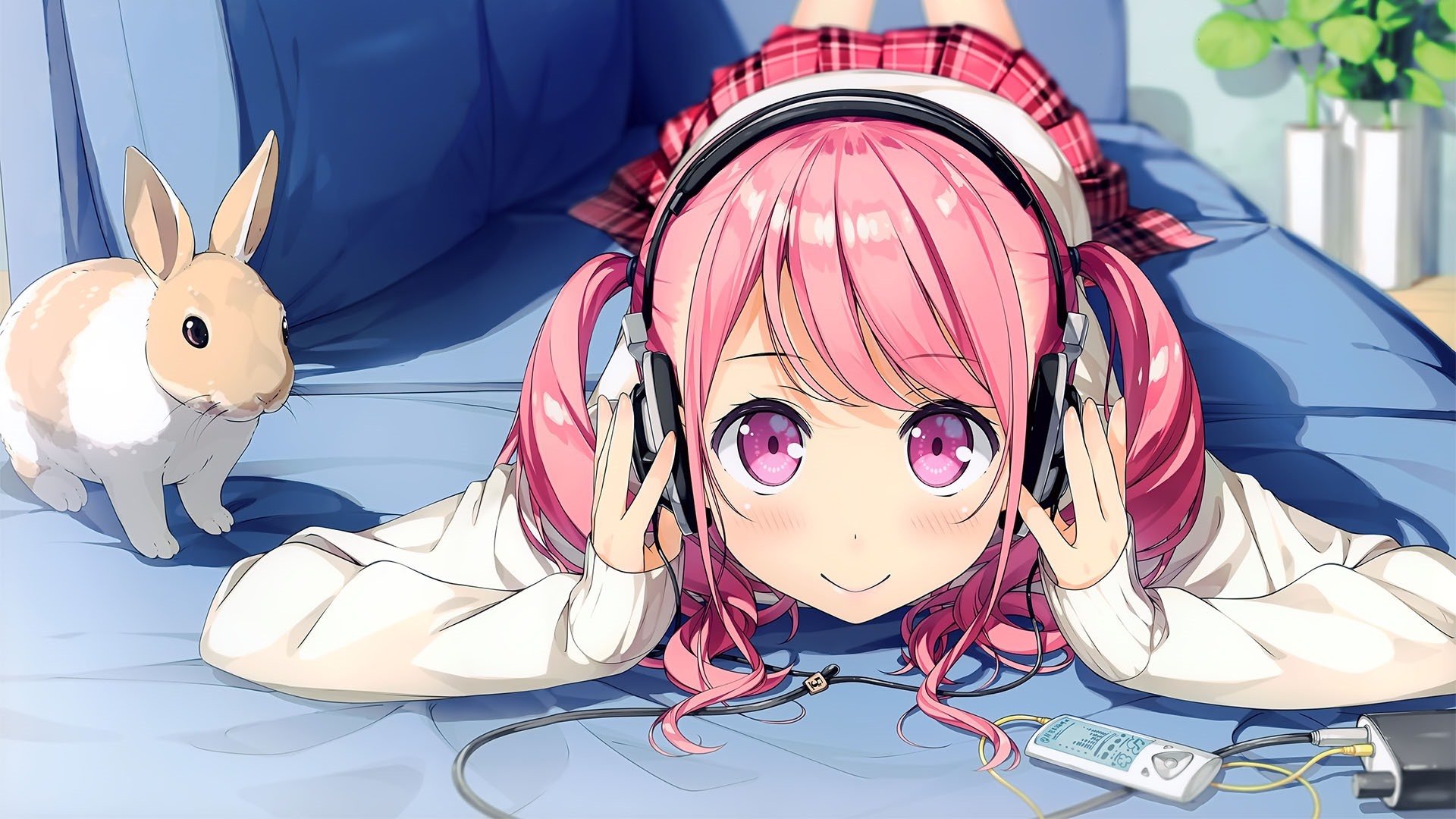 卡通人物 兔子 MP3 耳机