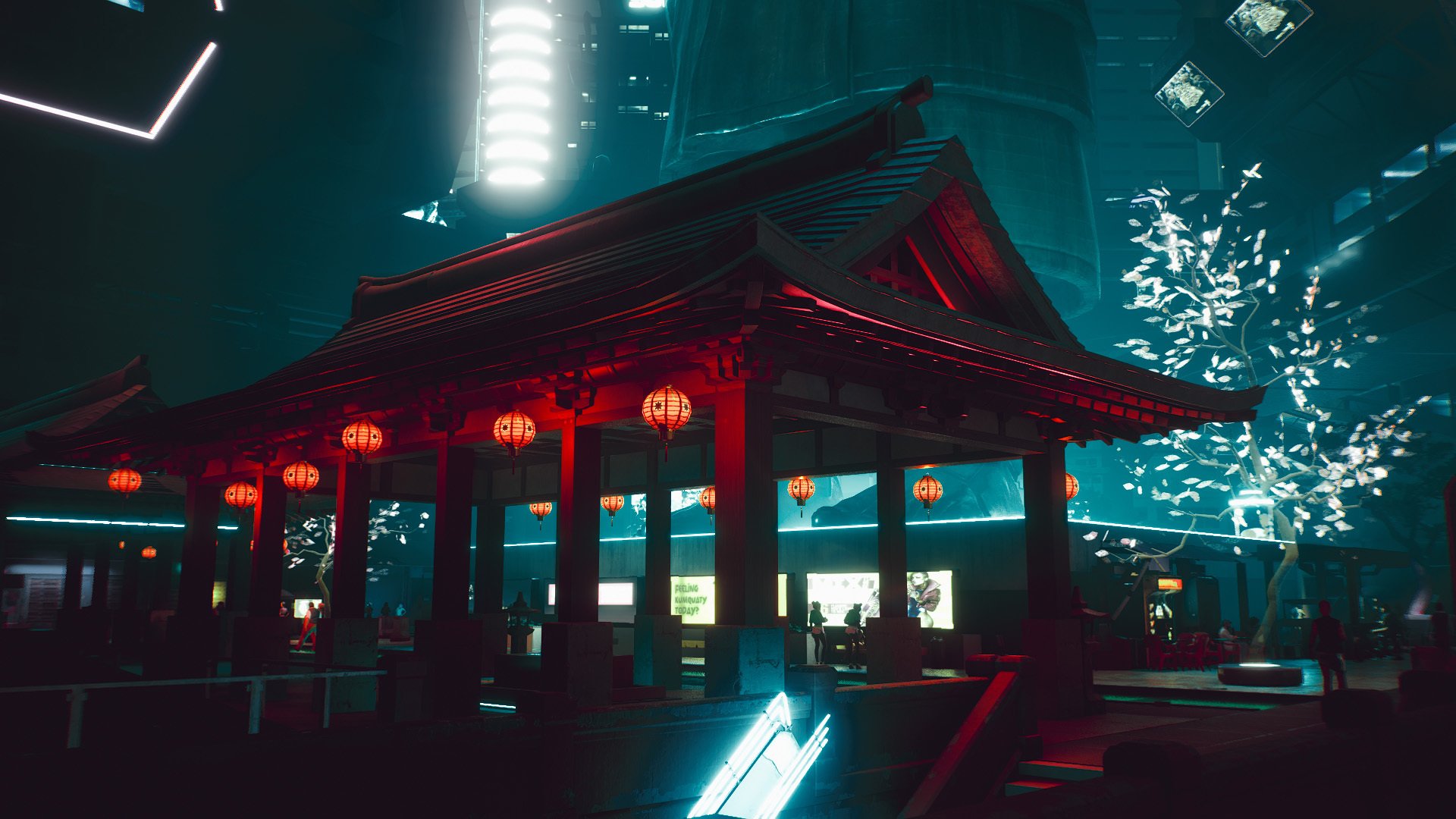 主机游戏 赛博朋克 2077 未来城市 光影 灯笼