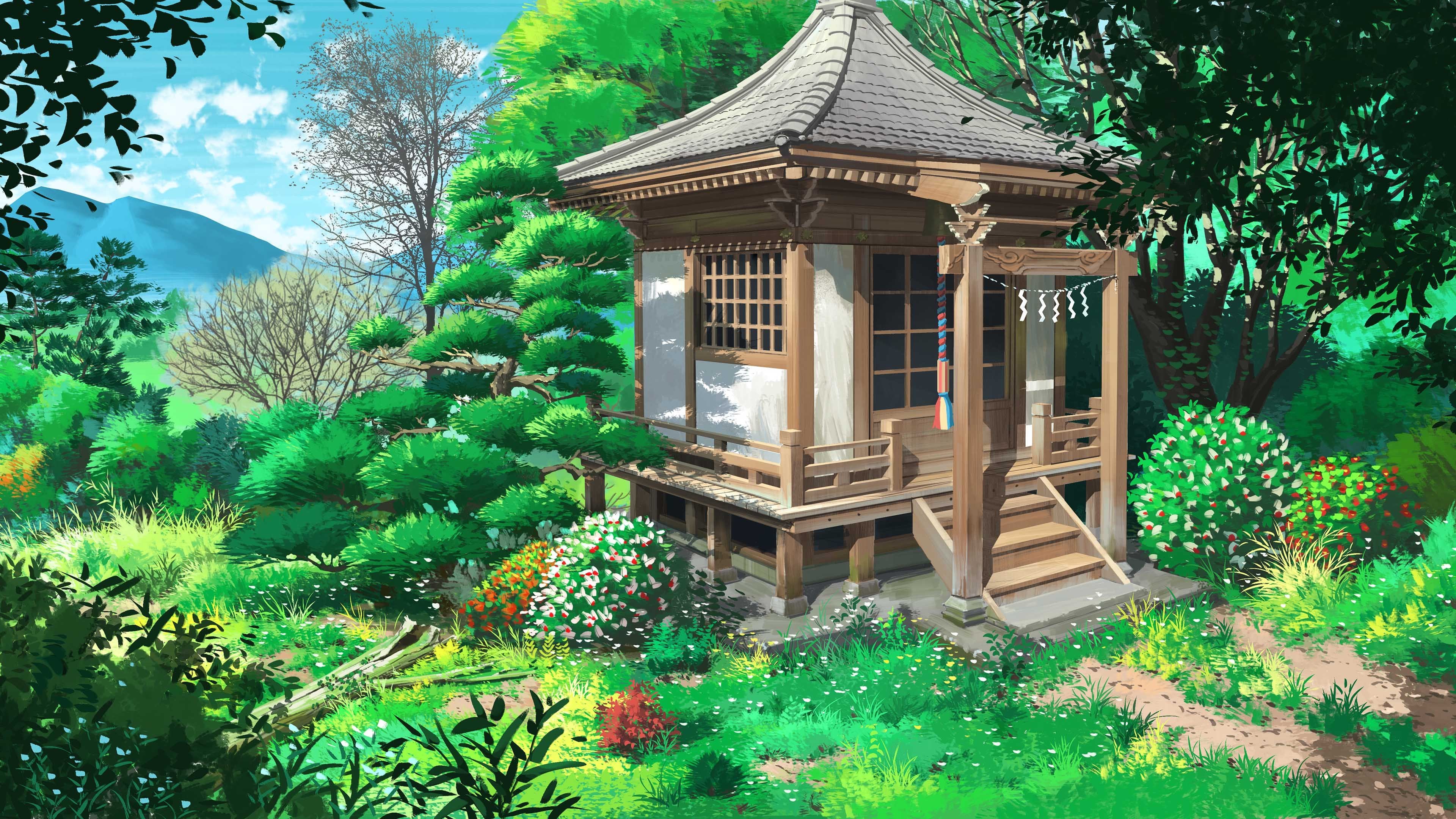 神社 祭祀 小木屋 树林 郊外