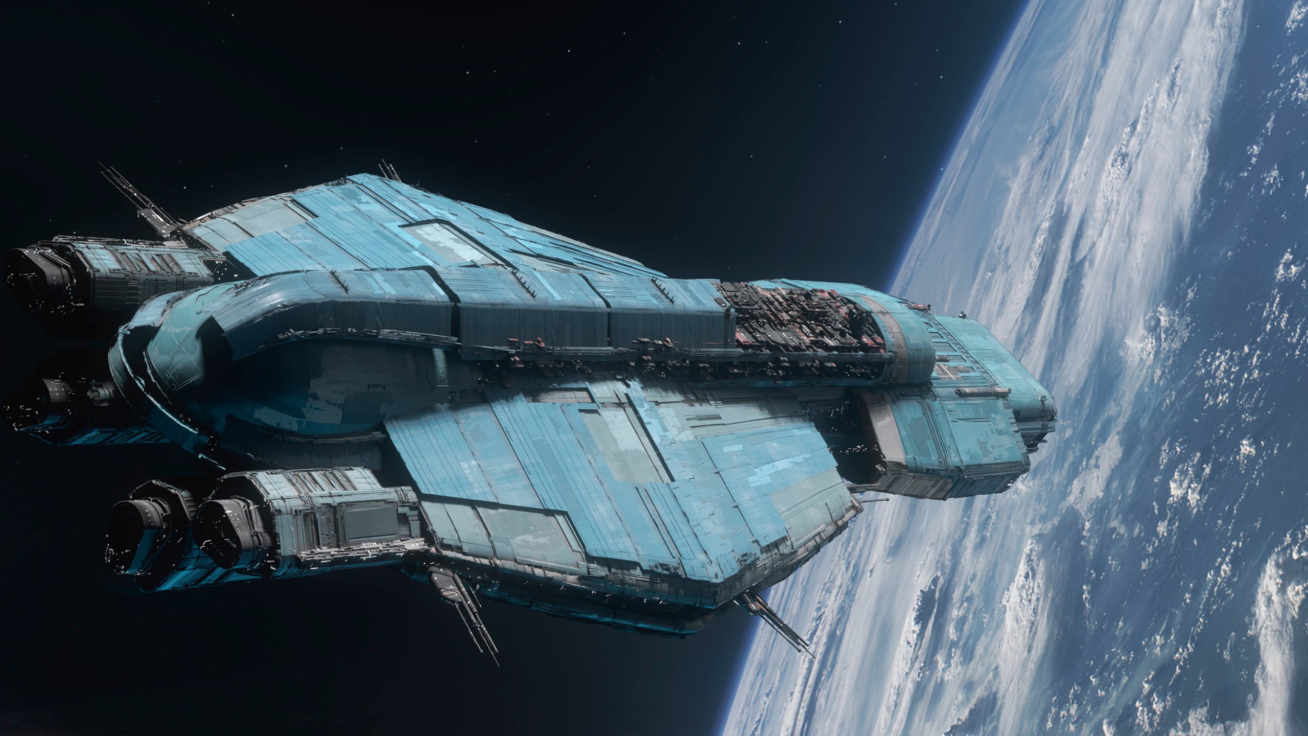 宇宙飞船 天空 地球 蓝色星球