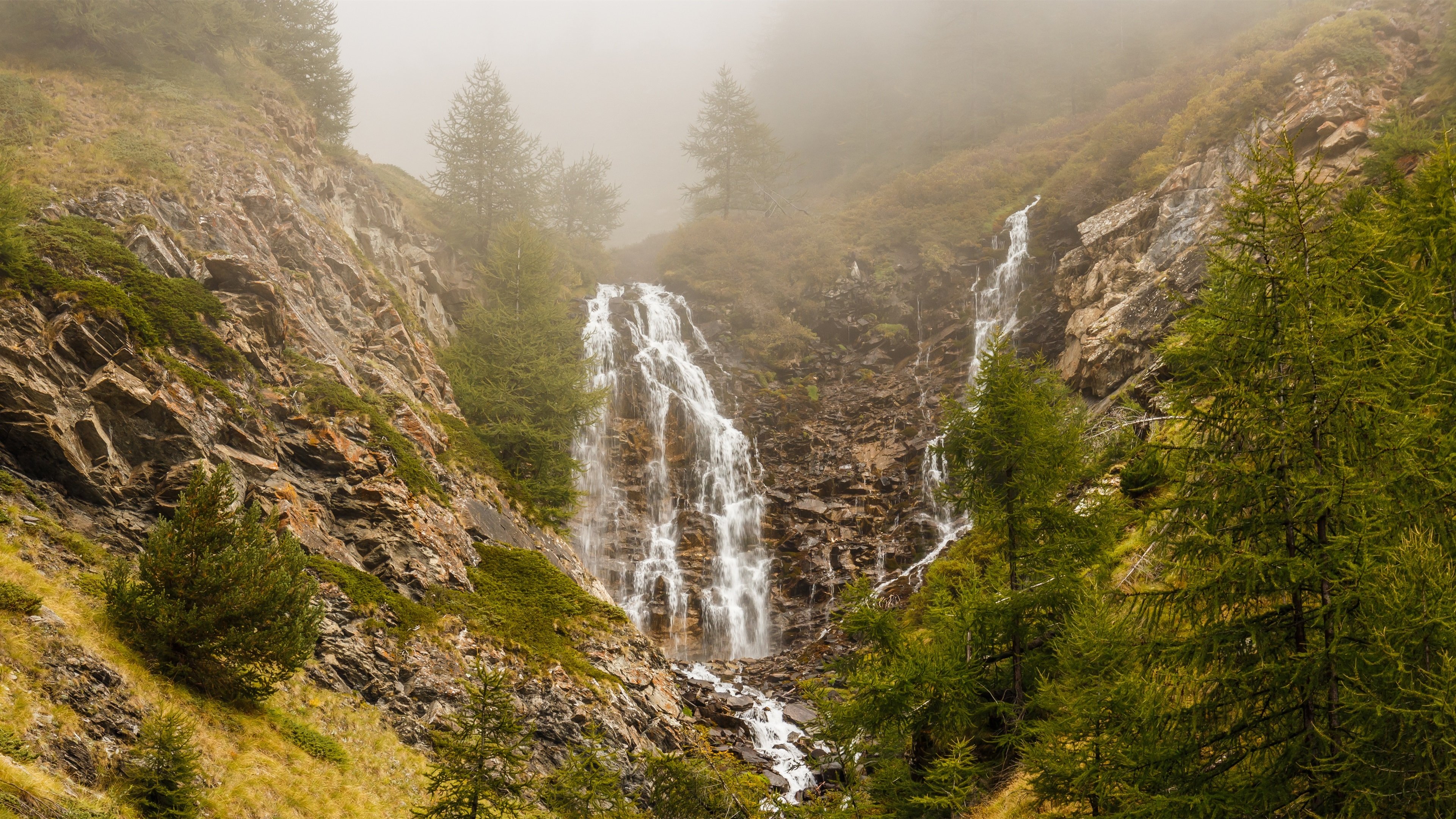 自然风光 瀑布 高山流水