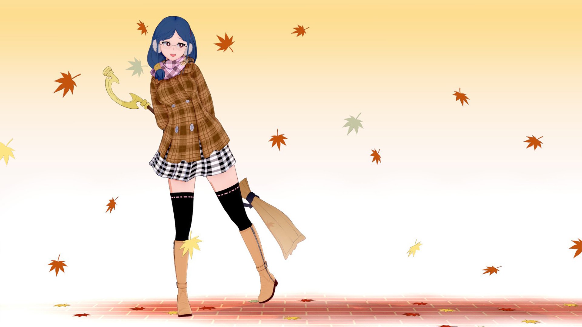 枫叶 扫把 落叶 创意