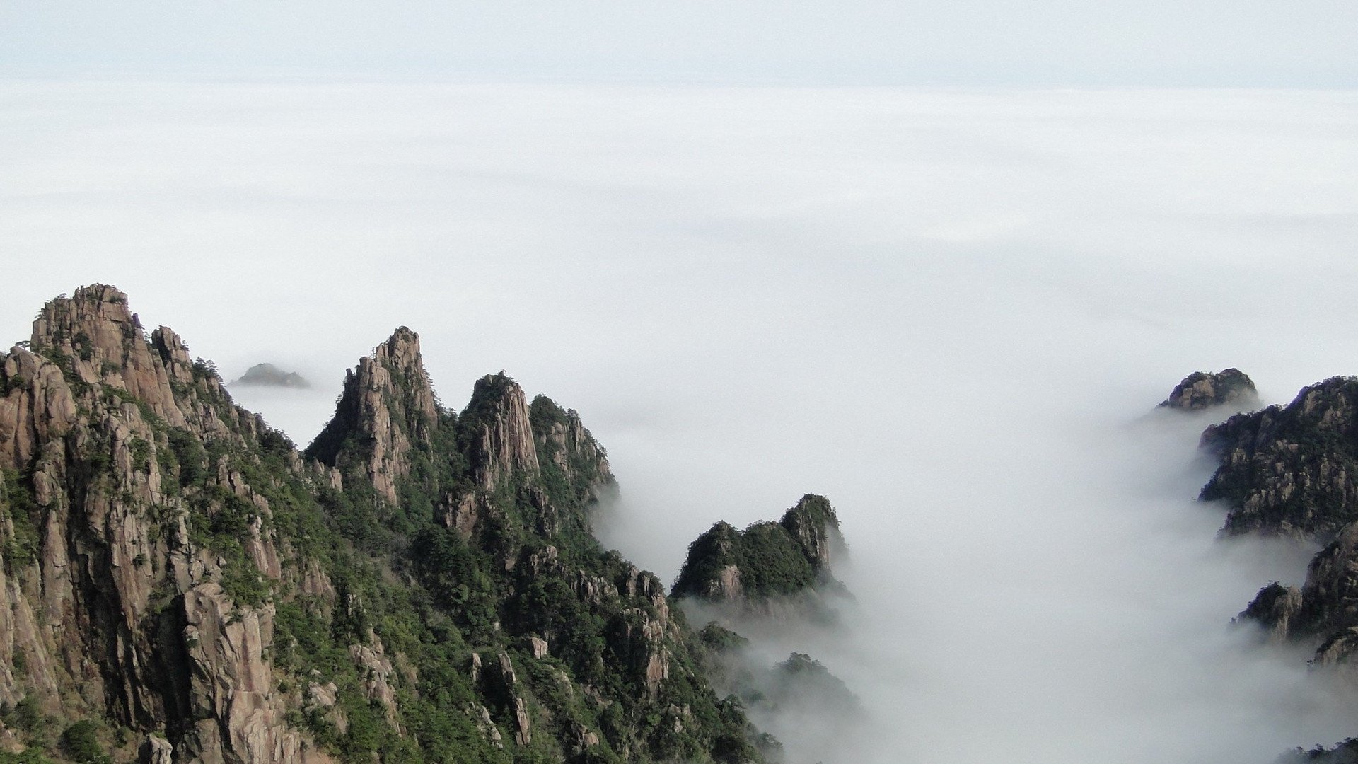 自然风光 黄山 雾海 山顶