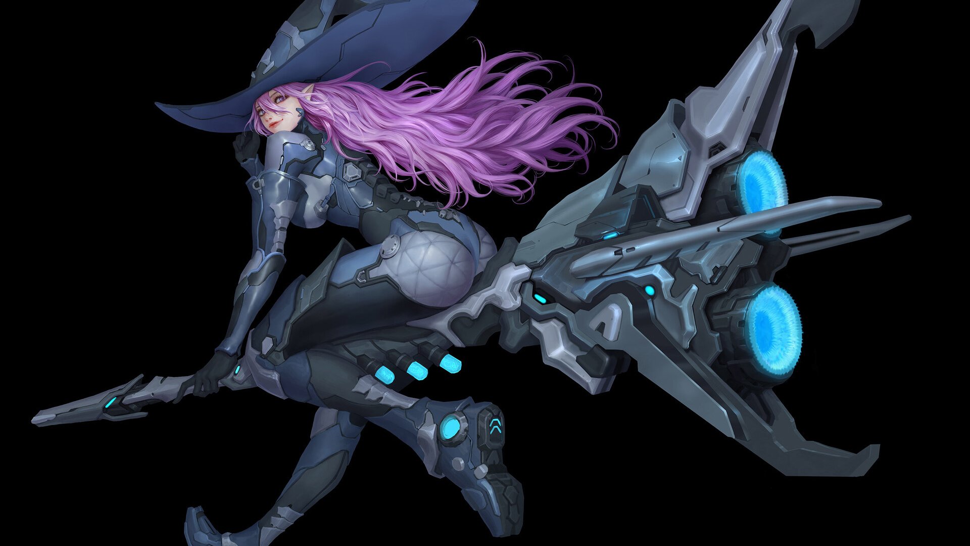 女巫 扫把 飞行器 巫师帽