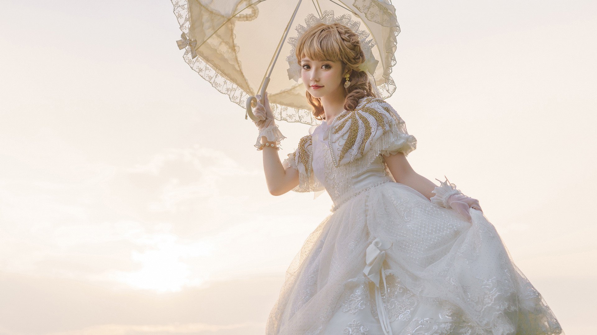 文艺古风 甜美 太阳伞 礼服 洛丽塔