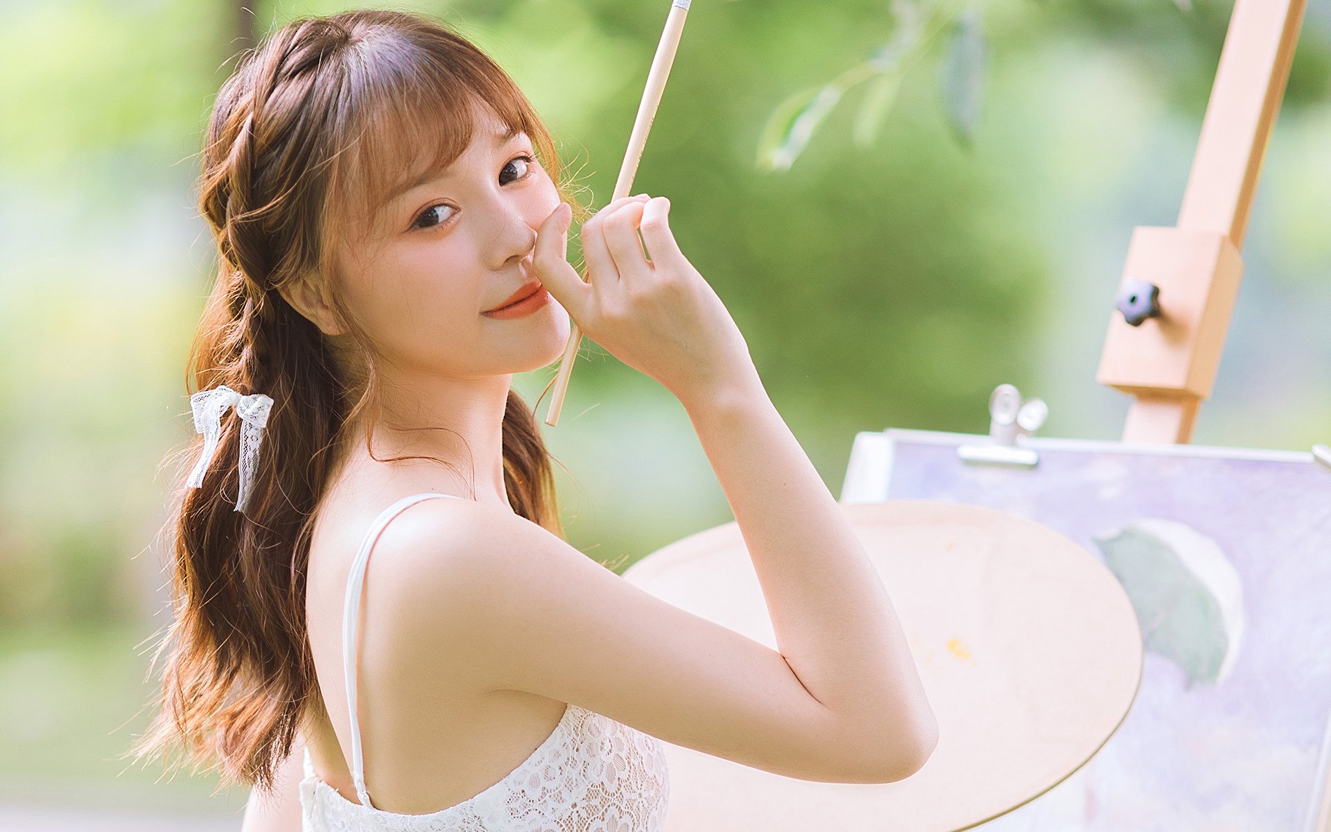 清纯 文艺  美少女  户外  草地  写真