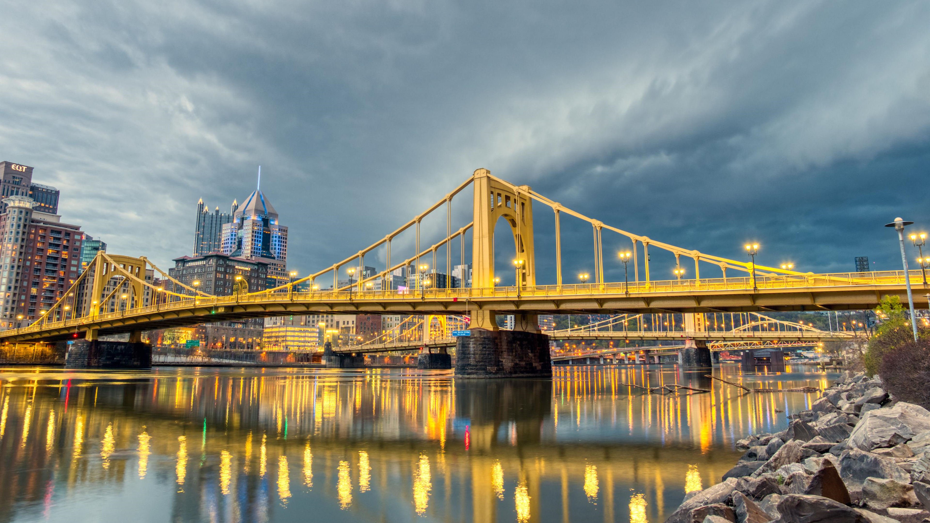城市夜景 纽约 曼哈顿 布鲁克林