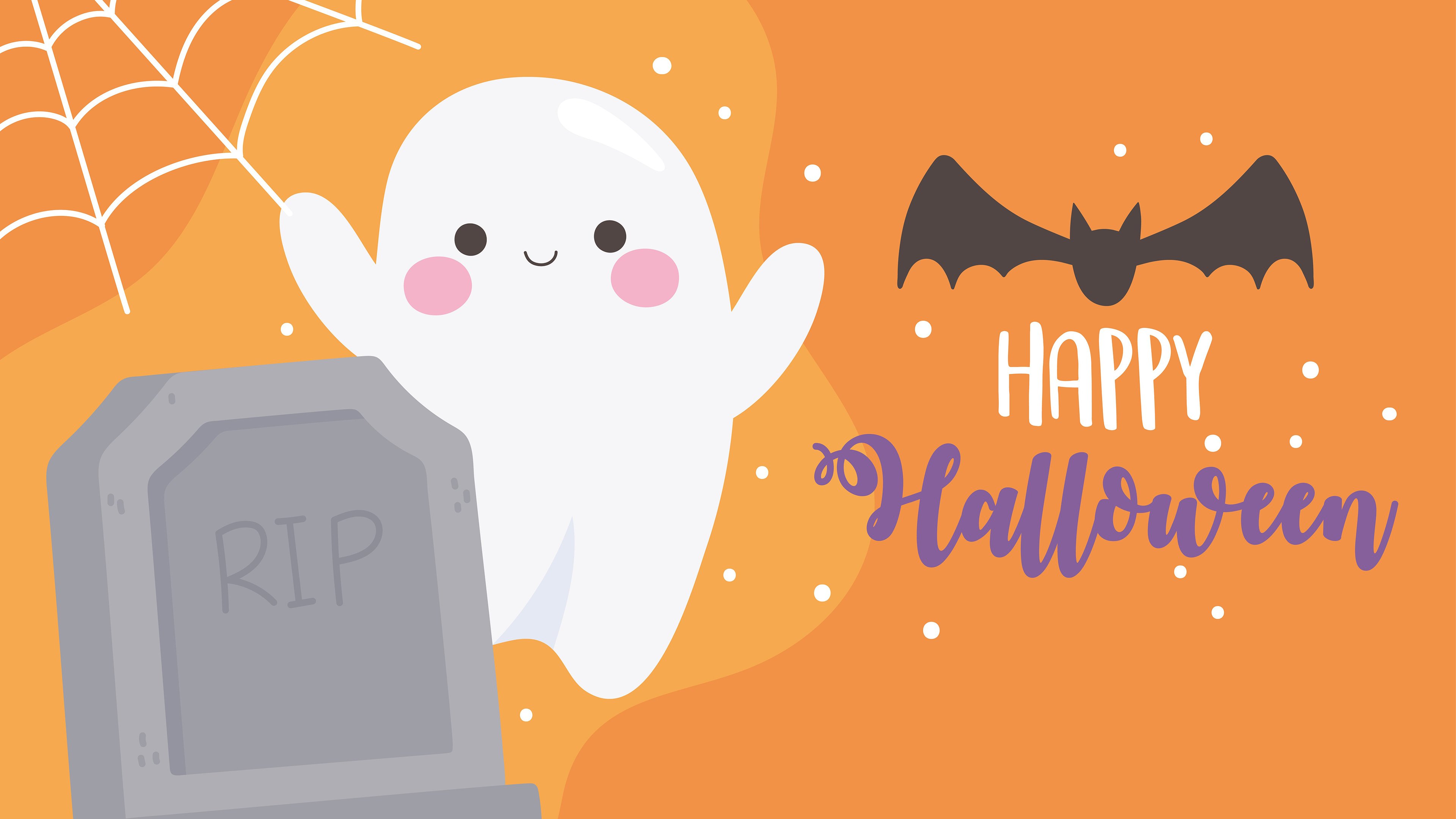 万圣节 蝙蝠 墓碑 可爱小鬼