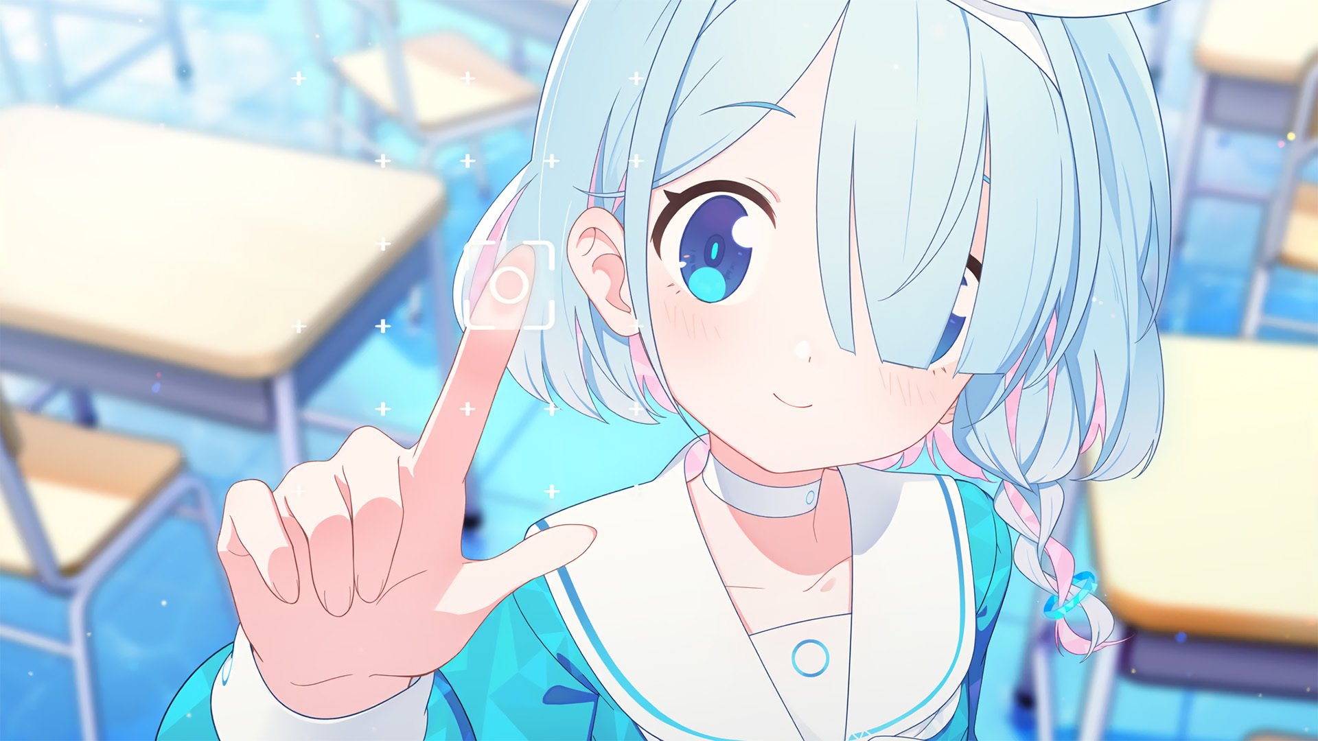 卡通人物 教室 学校 学妹 萌 大眼睛