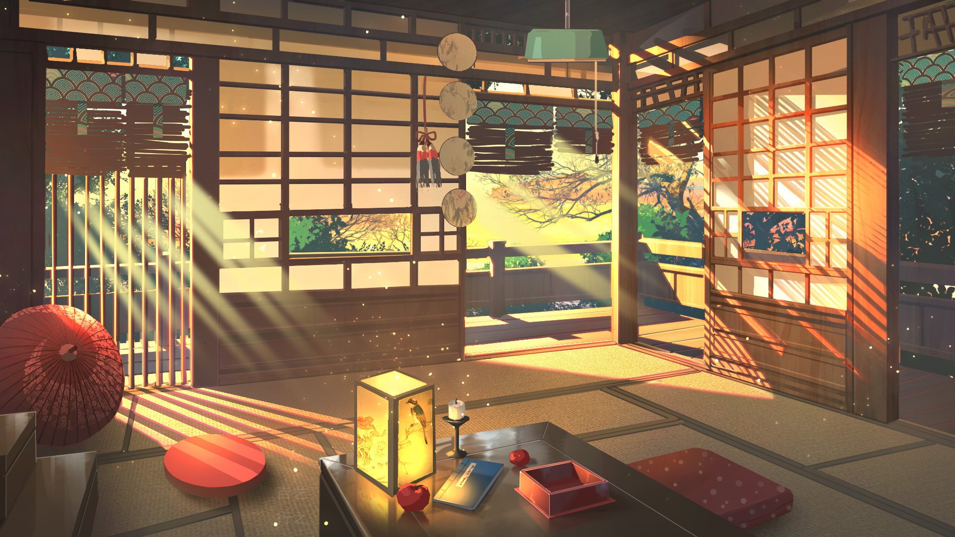 阳光 房间 温馨 温暖 风铃