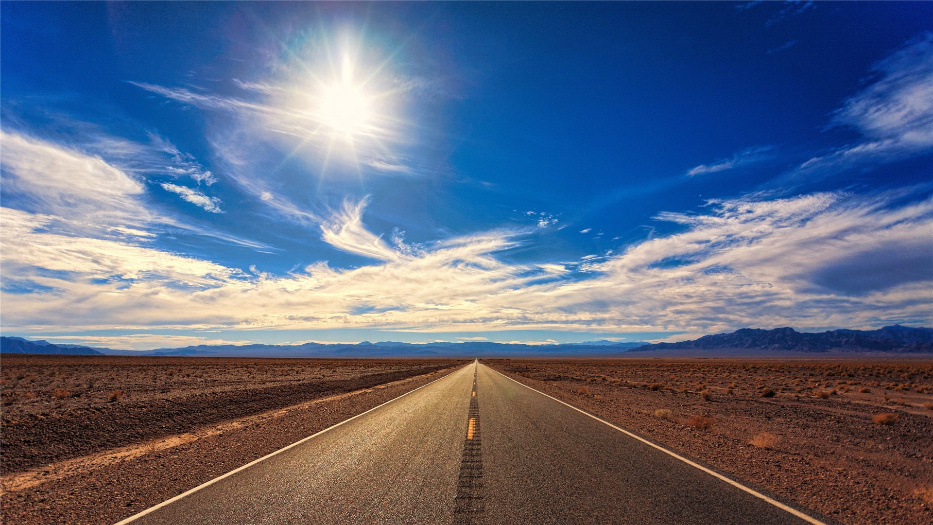 蓝天白云 公路 旷野 沙漠 笔直 阳光