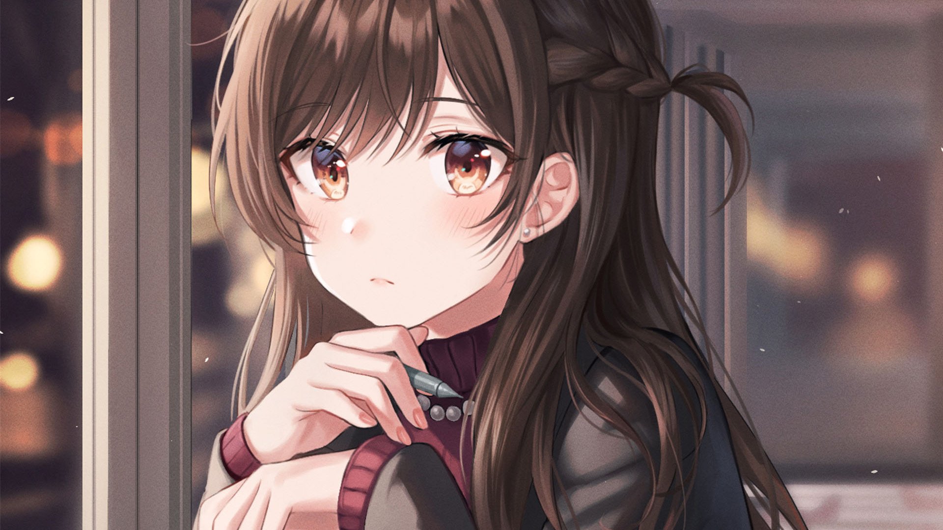 卡通人物 二次元 枫叶 学妹 制服 萌妹子