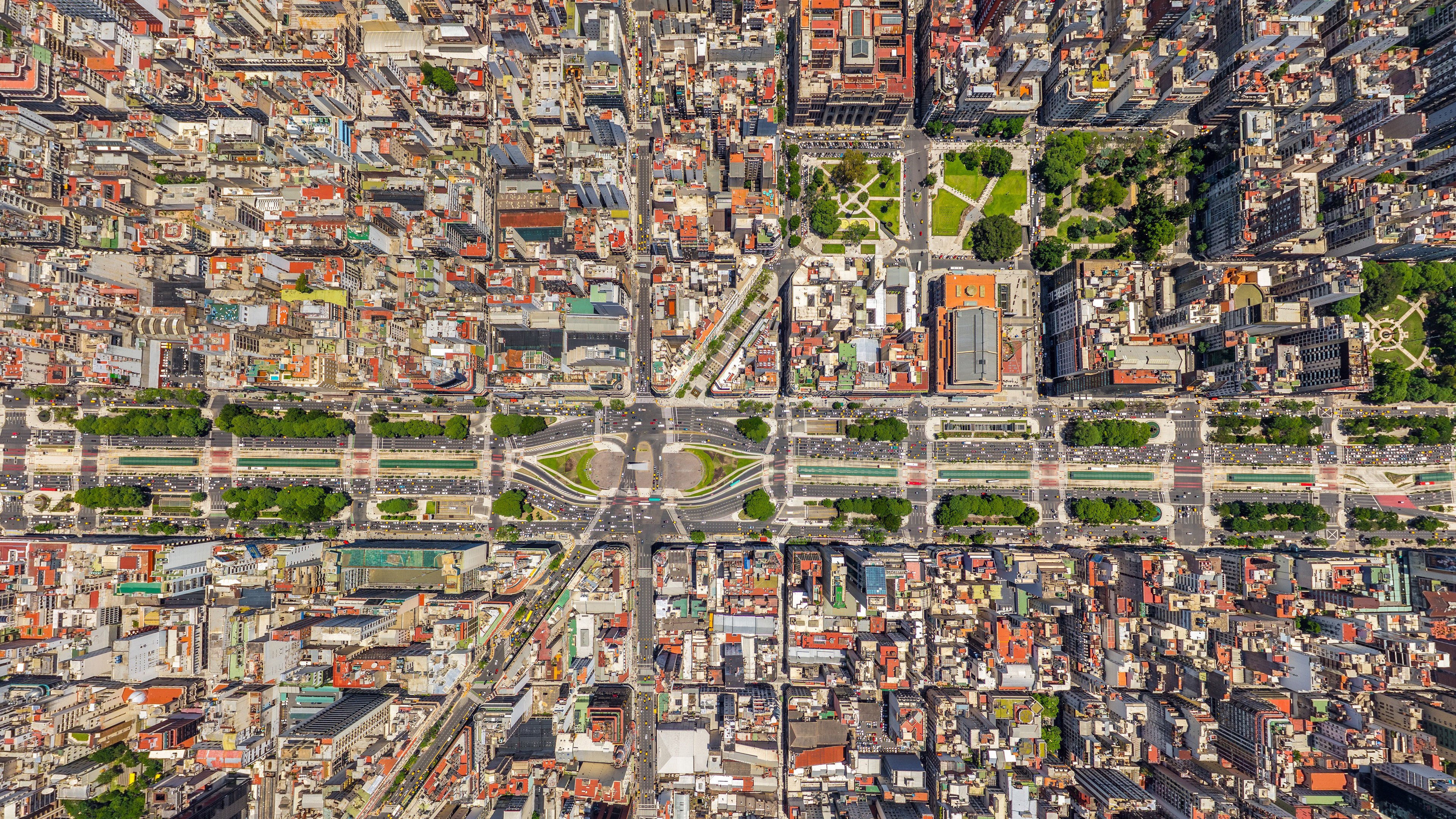 航拍城市 密集 建筑