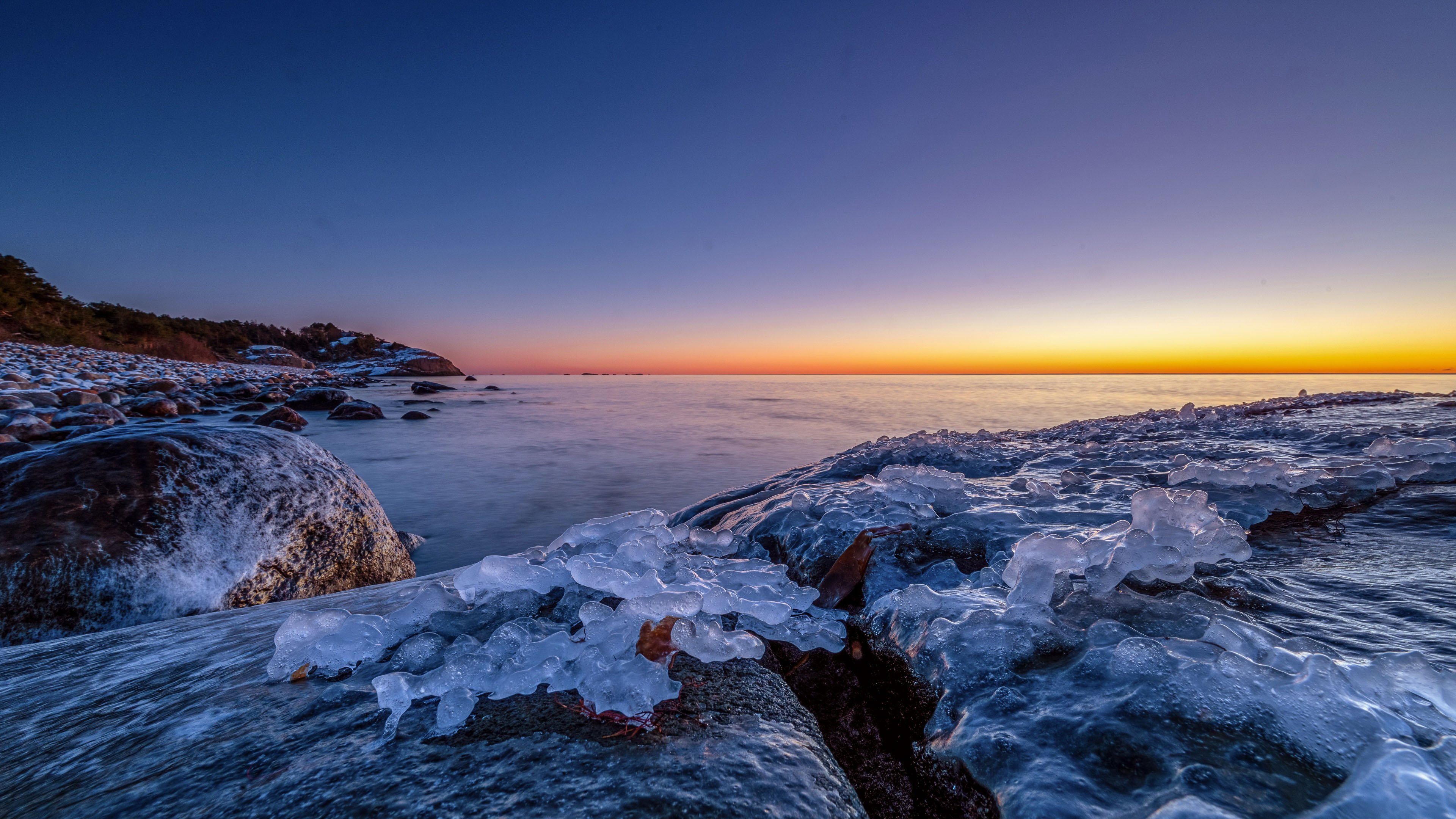 海洋天堂 冰原 日出 海岸