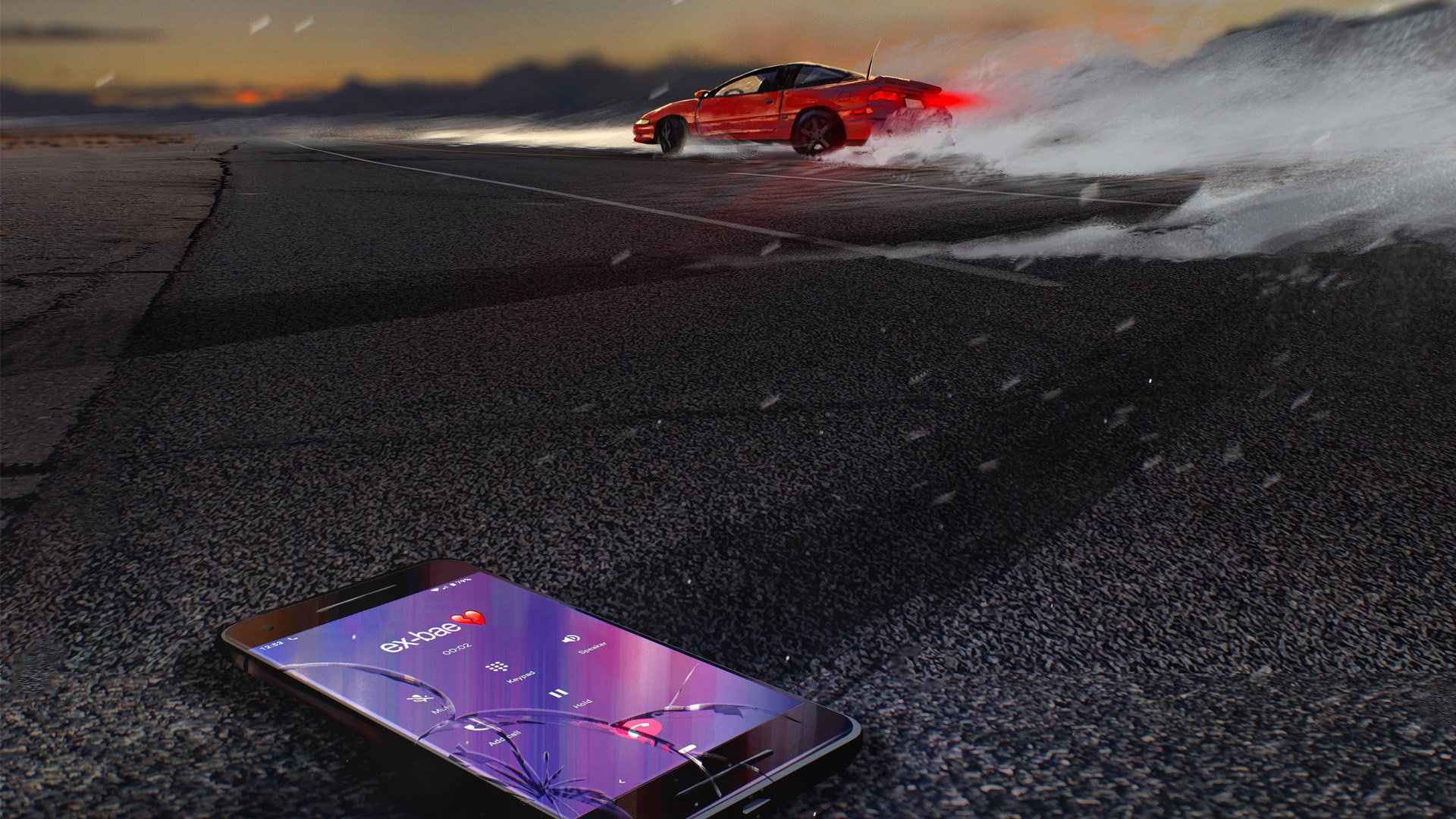 跑车 碎屏 分手 一刀两断