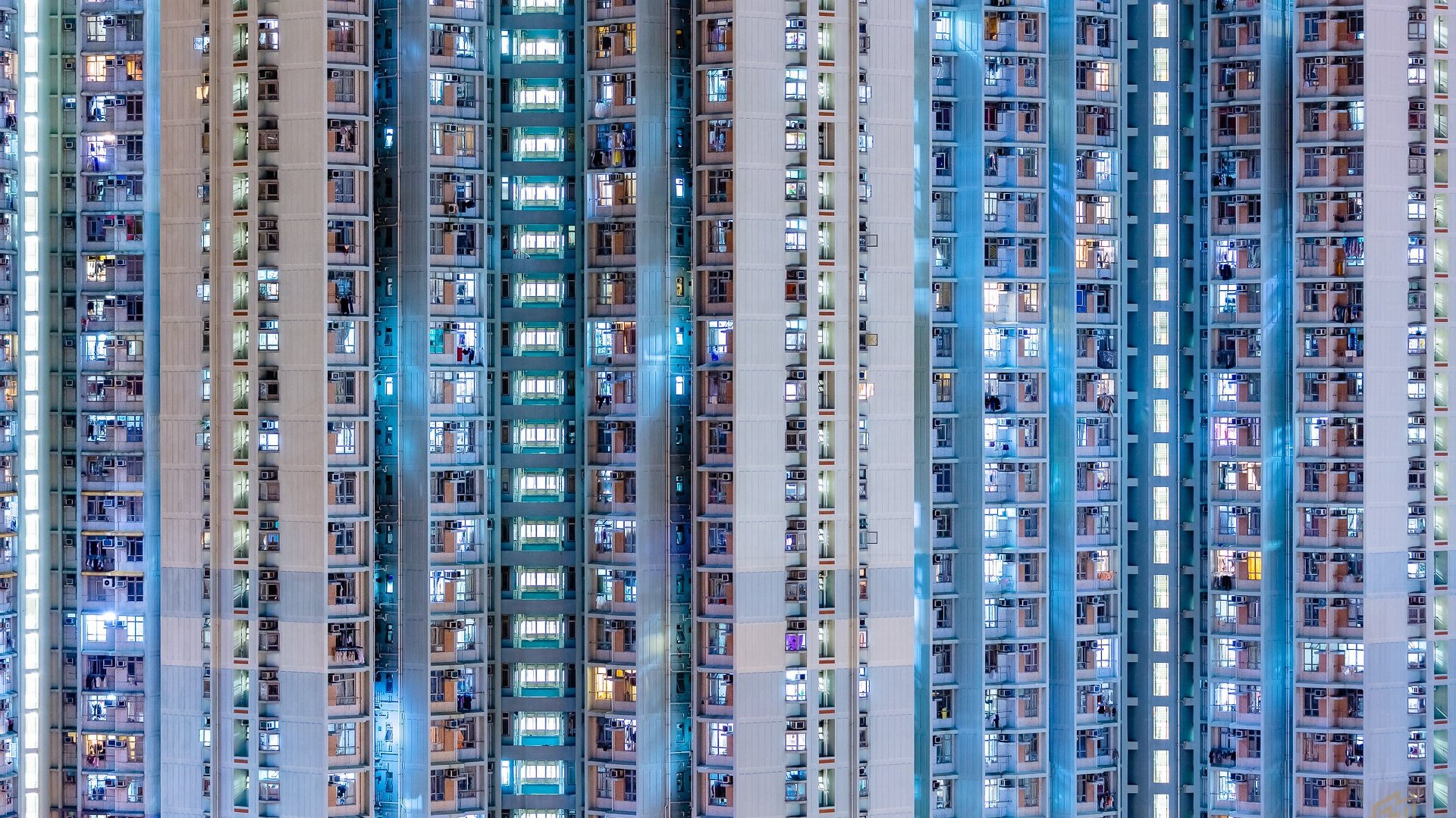 居民楼 高楼 万家灯火