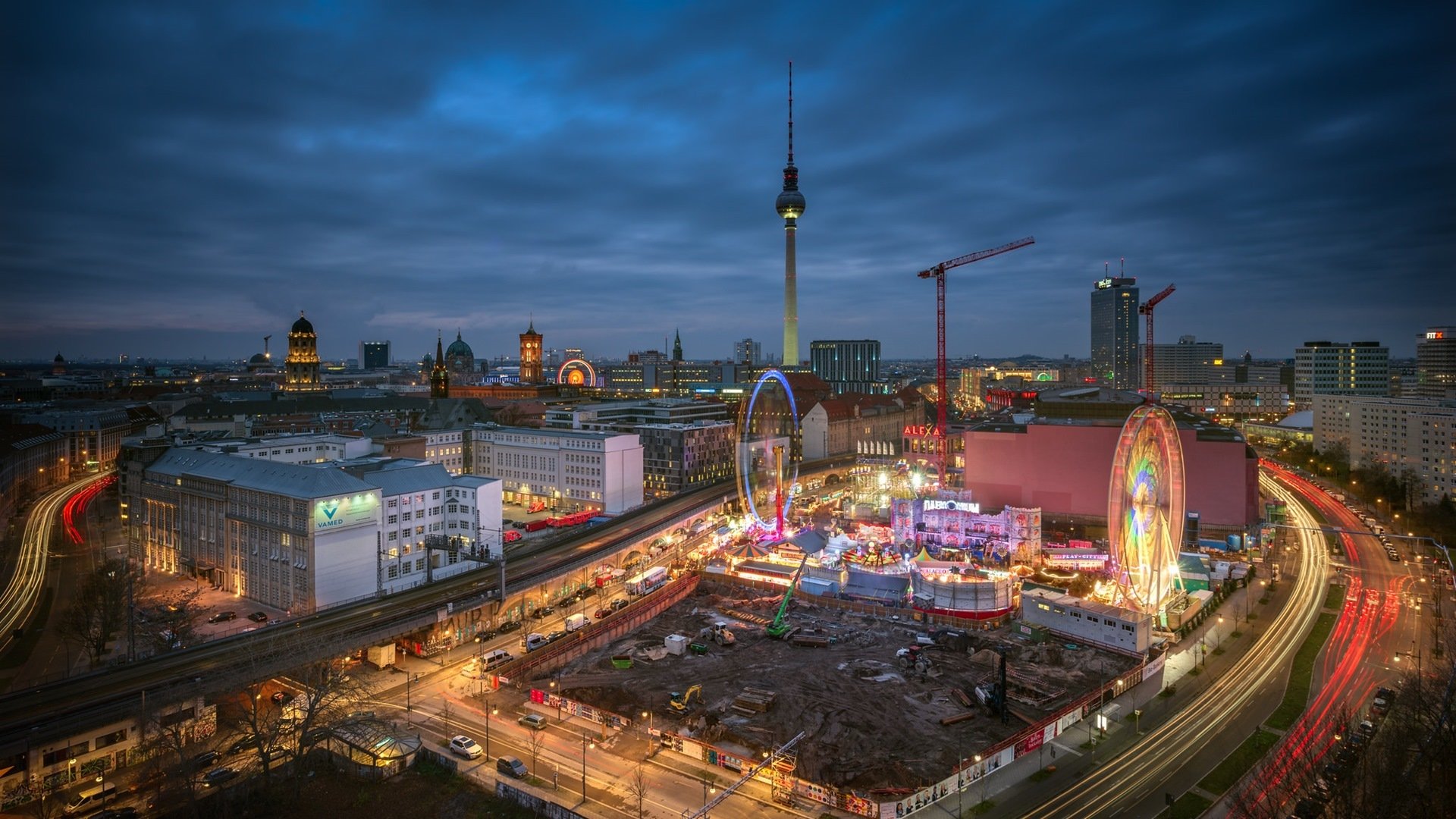 城市夜景 灯光 延时摄影