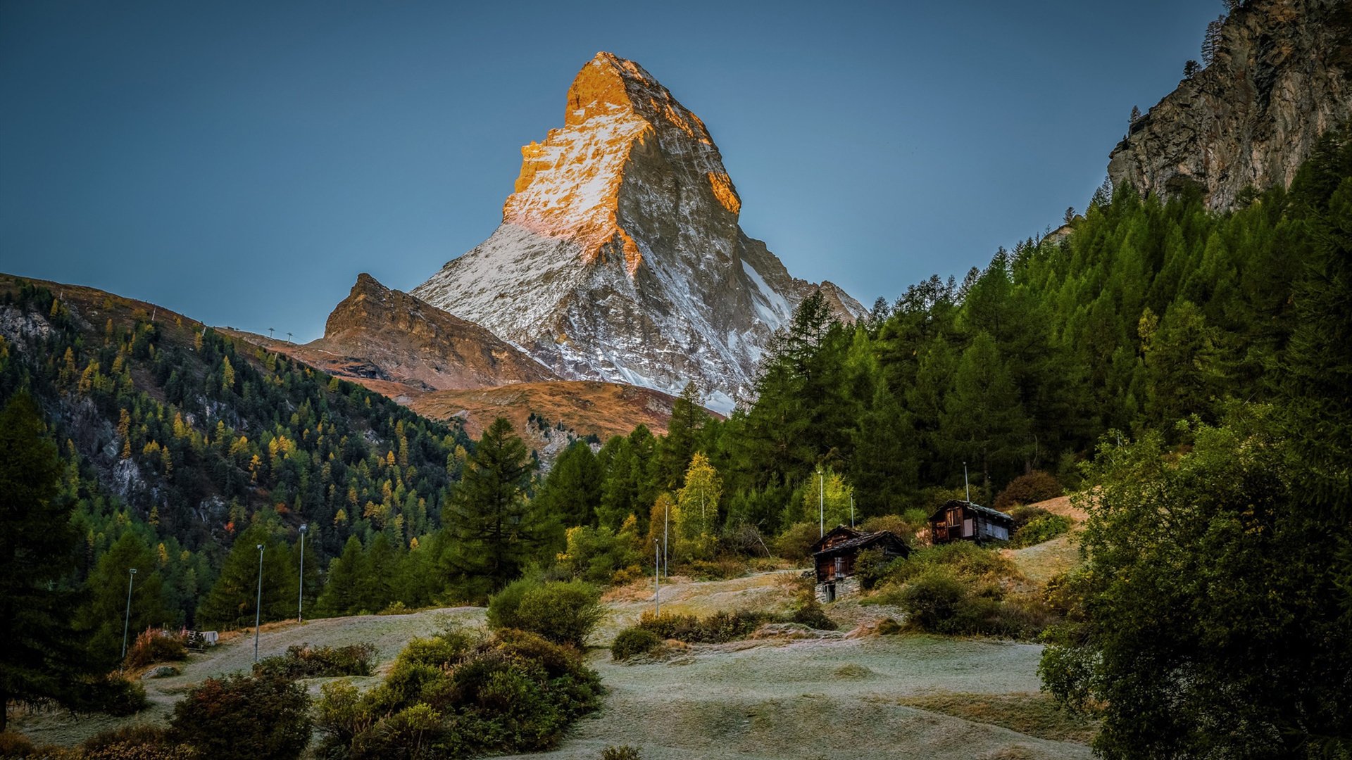 自然风光 高山 树林 小溪