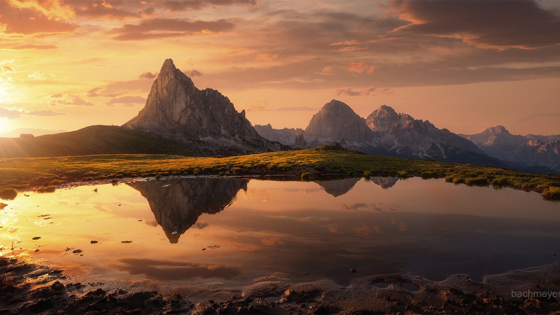 晚霞 落日 山水如画