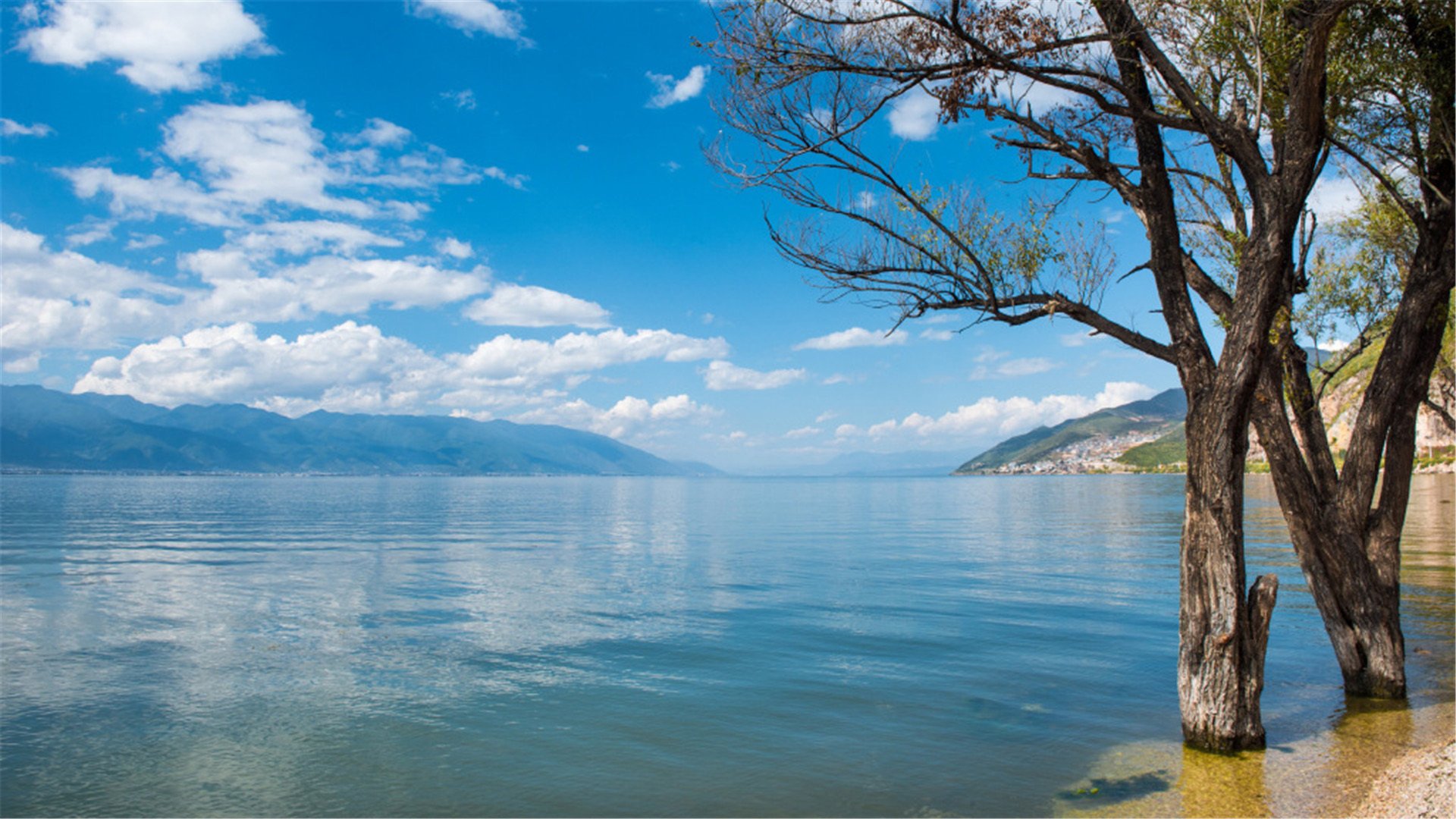 蓝天白云 湖 纯净 圣地