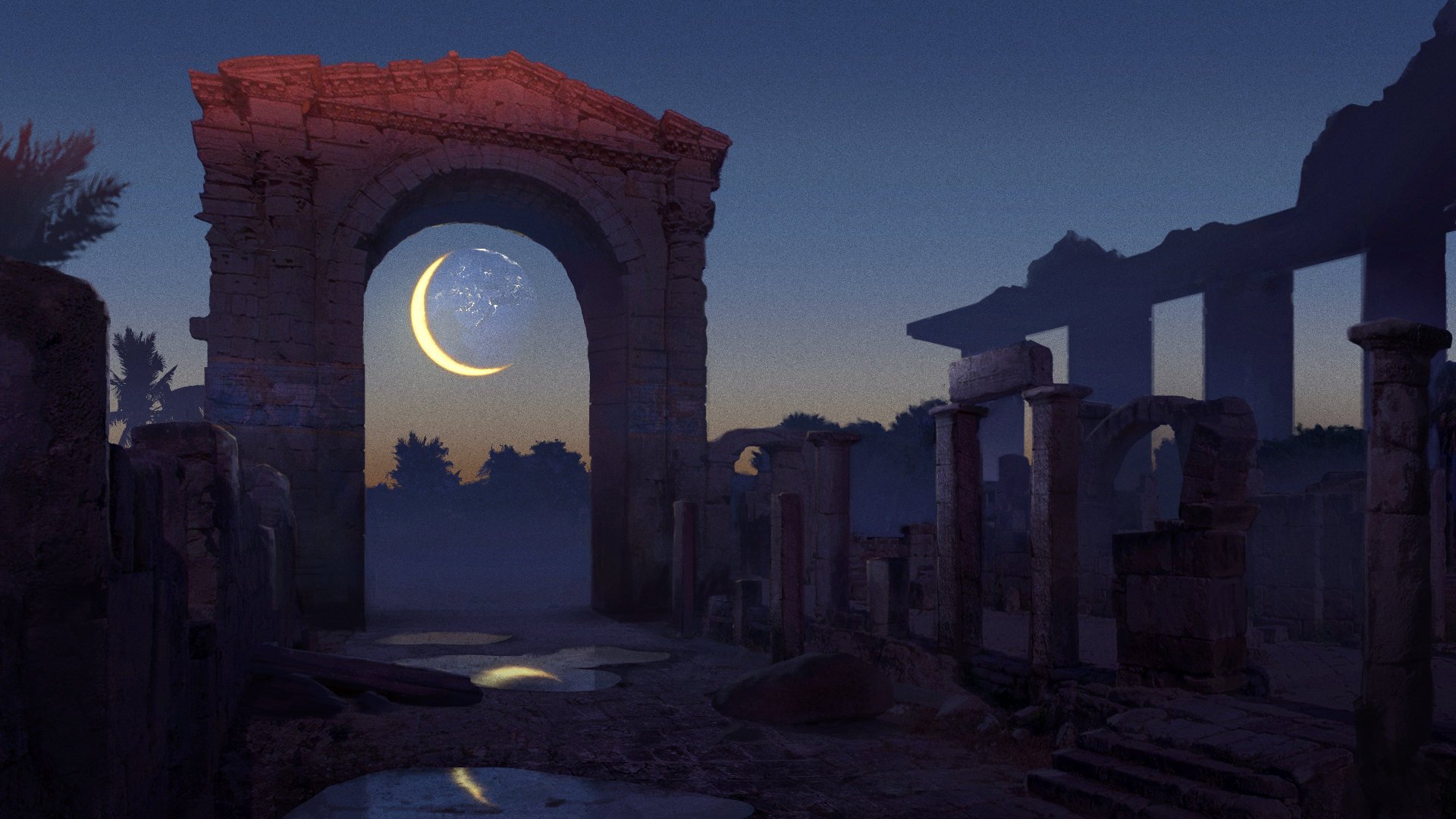 月牙 遗址 奇观 夜空