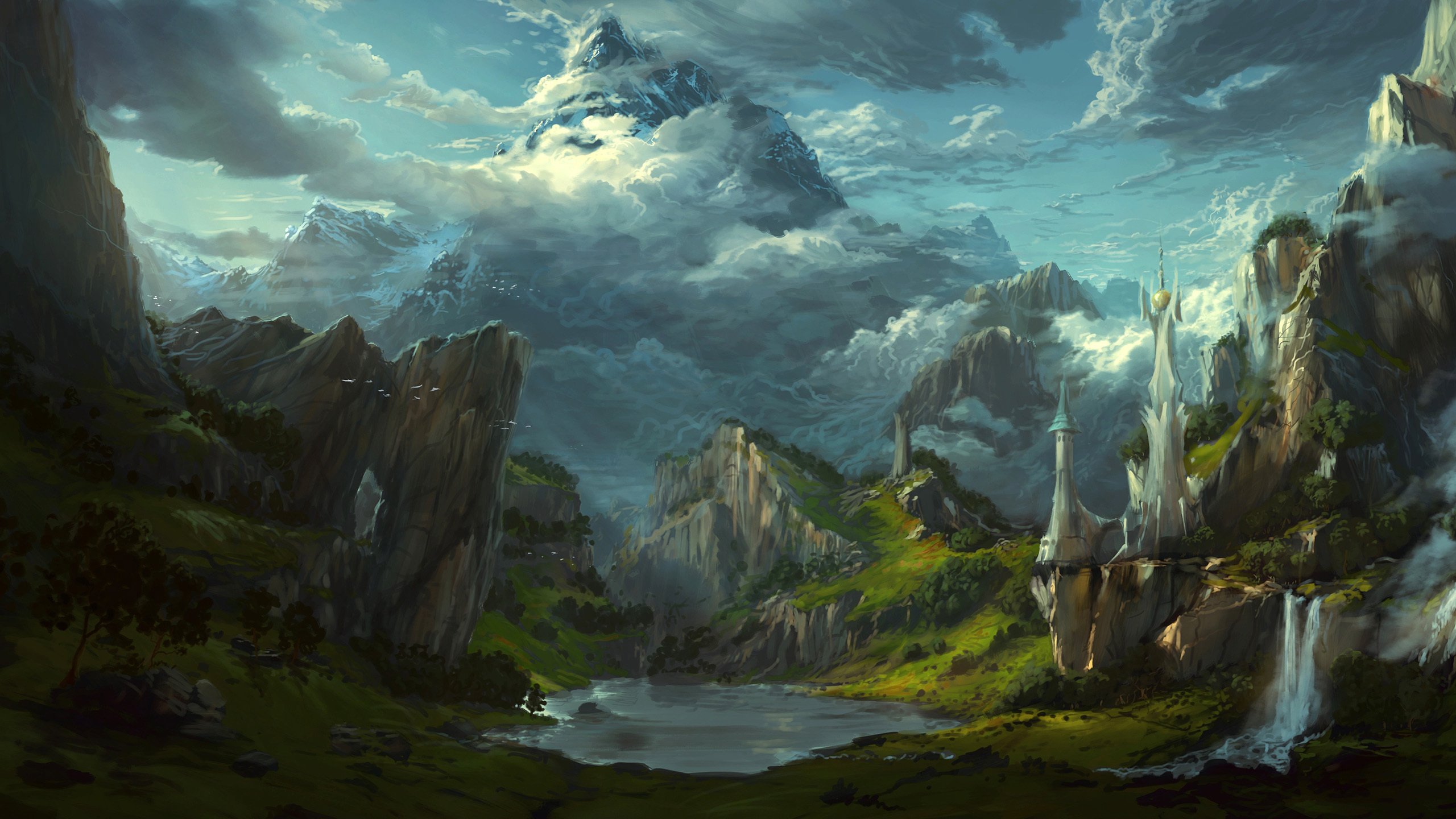 童话 城堡 瀑布 峡谷