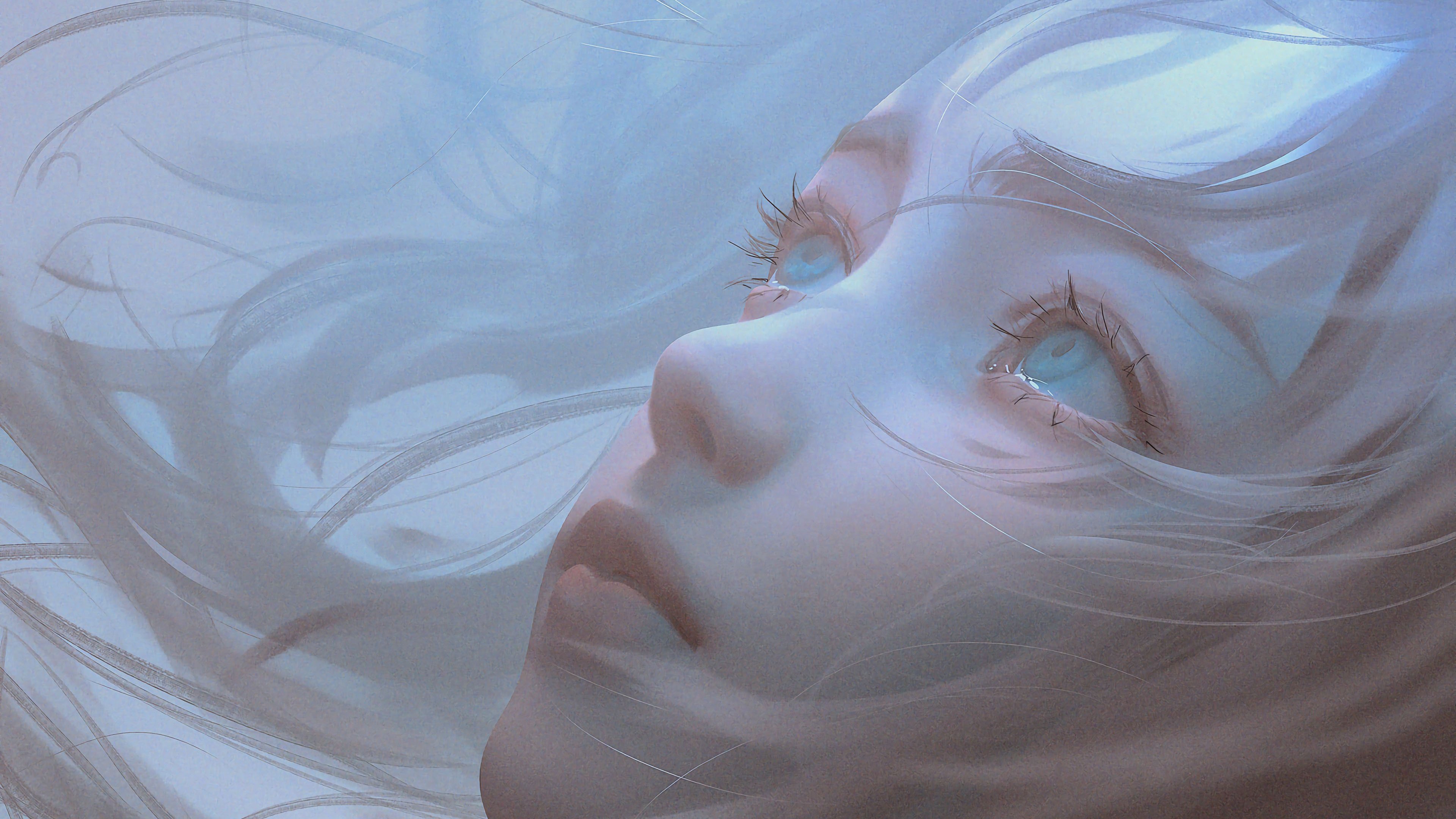 女孩 天使 脸 眼睛 长头发