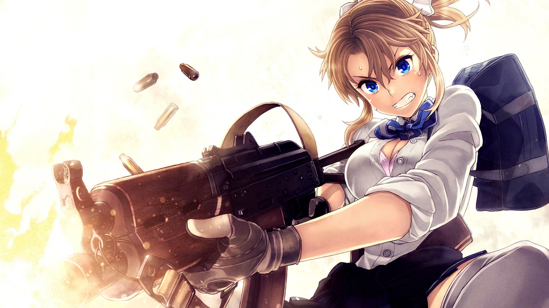 卡通人物 自动步枪 学妹 子弹 制服 背包