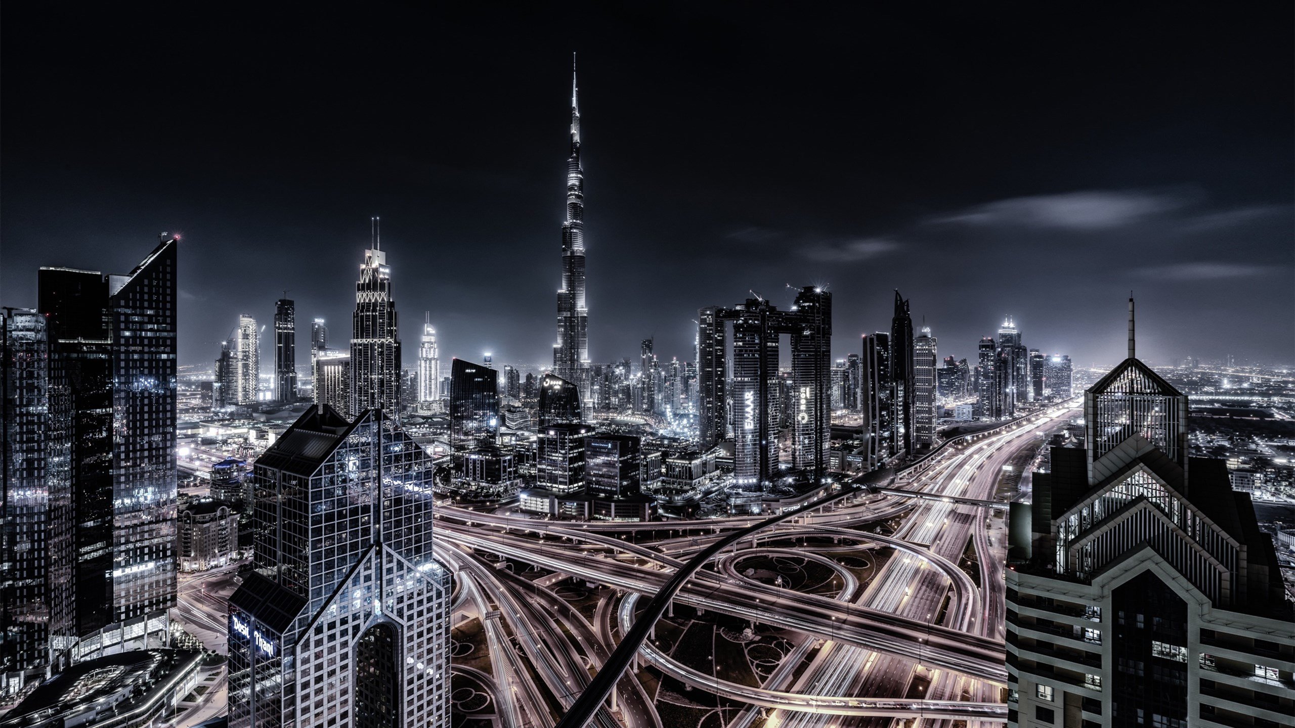 城市夜景 迪拜 第一高楼