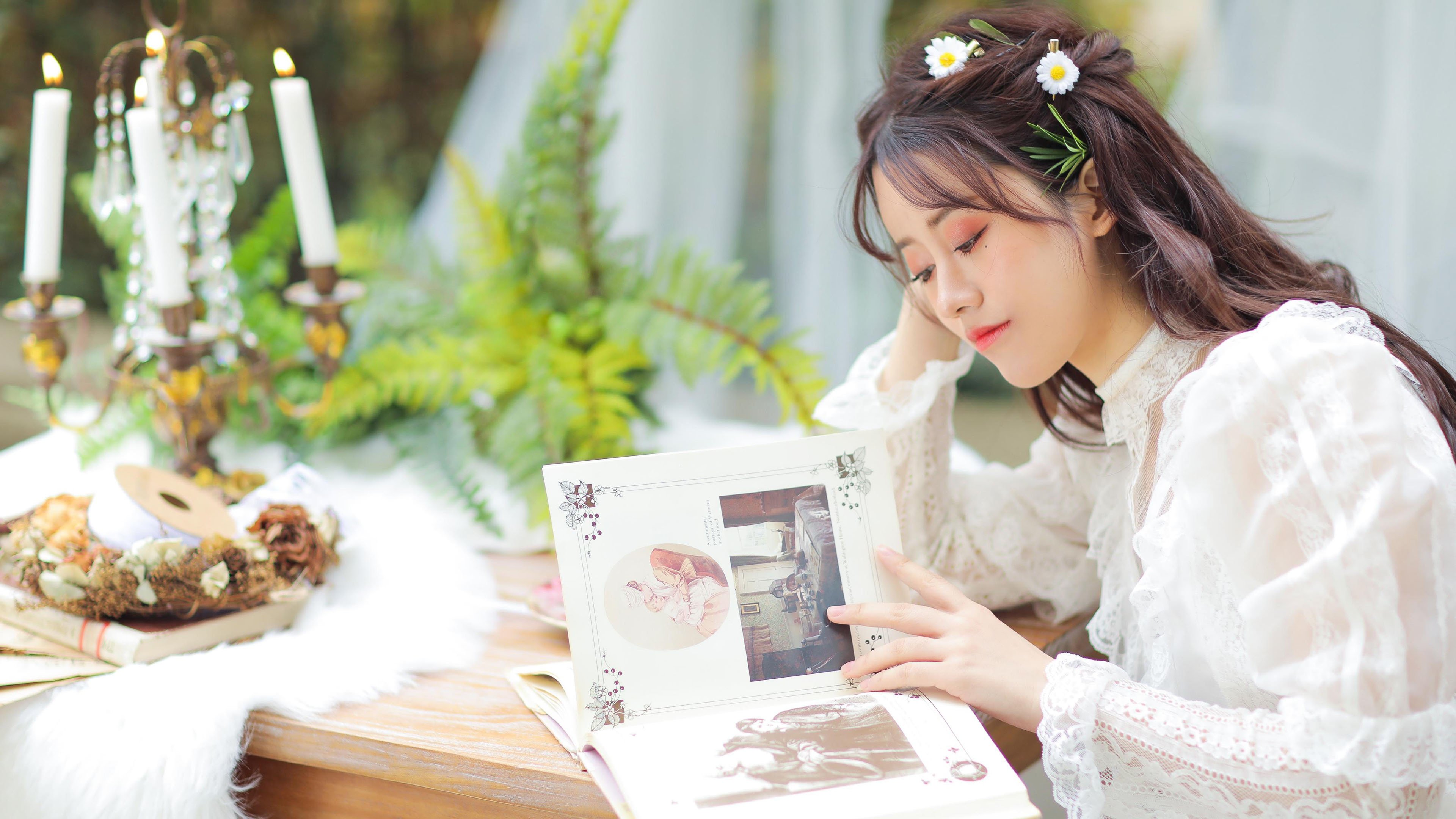 清纯 公主 仙女 菊花 微笑 可爱