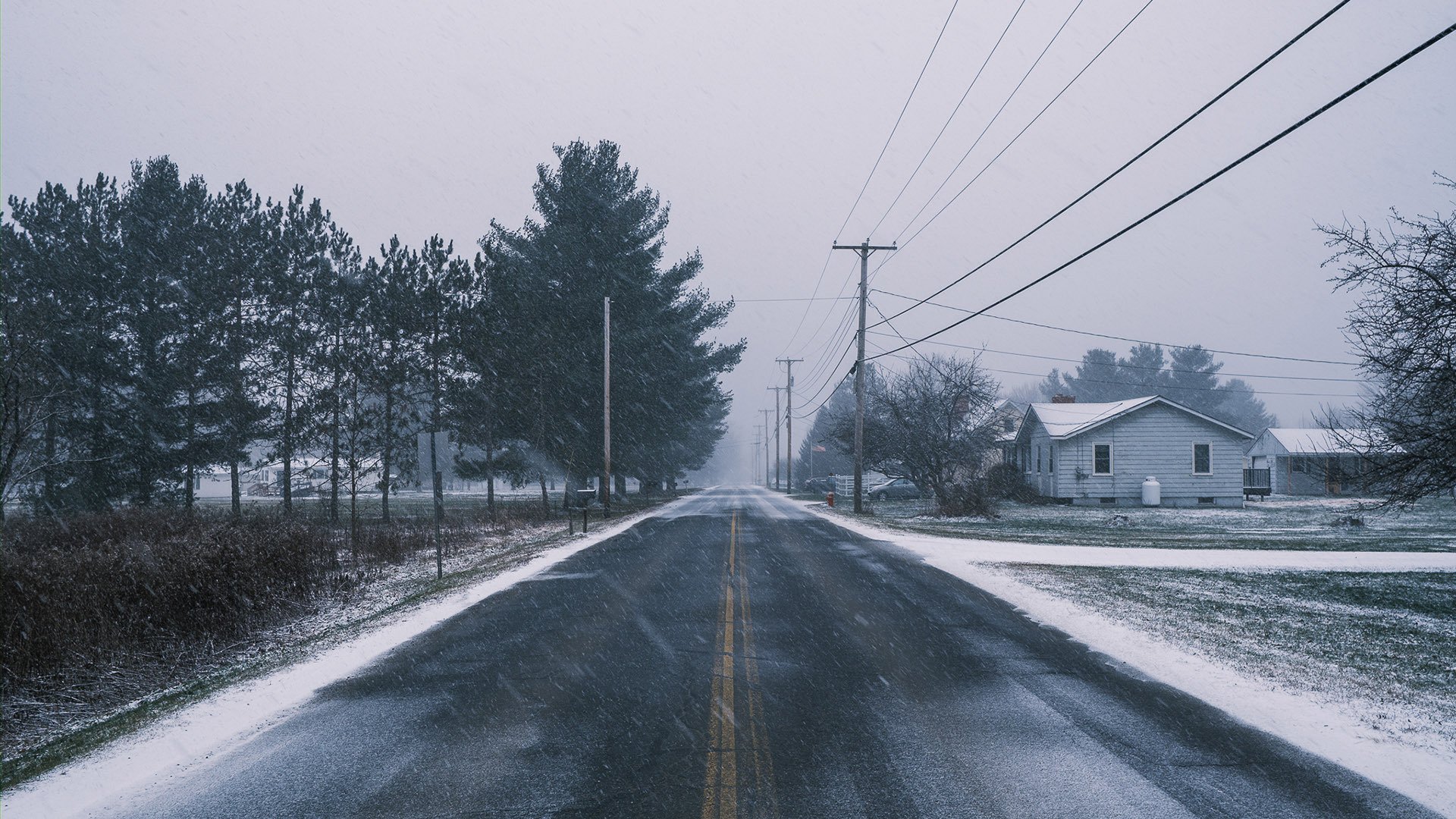 冰天雪地 公路 壁纸 雪后 村庄