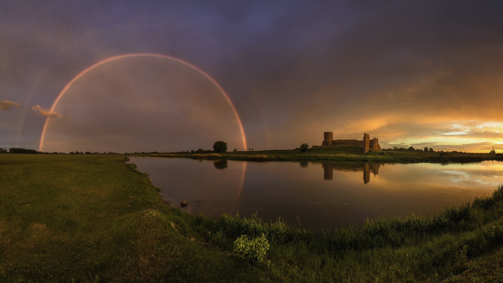 奇幻梦境 彩虹 晚霞 城堡
