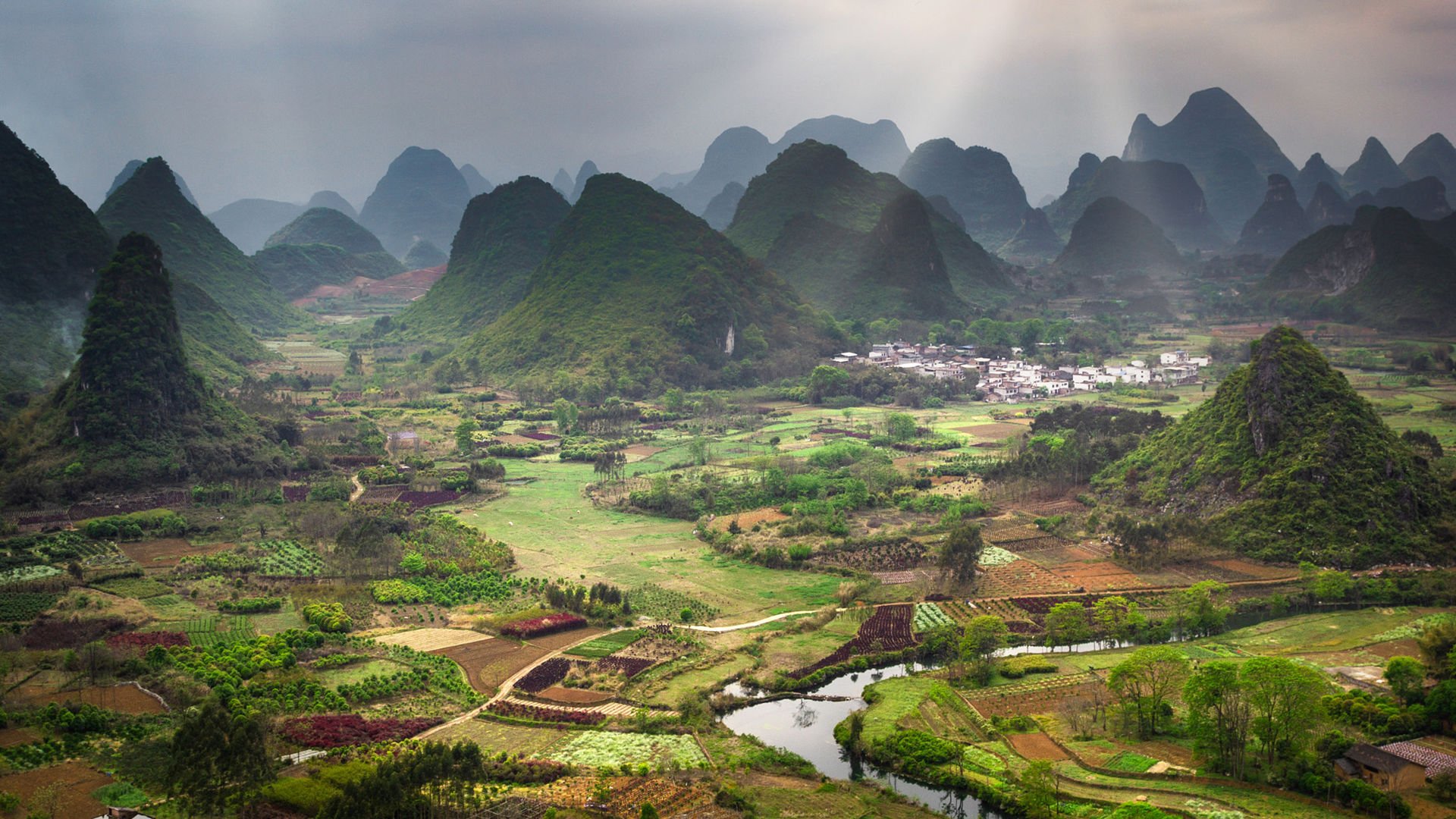 自然风光 桂林 群山 乡村