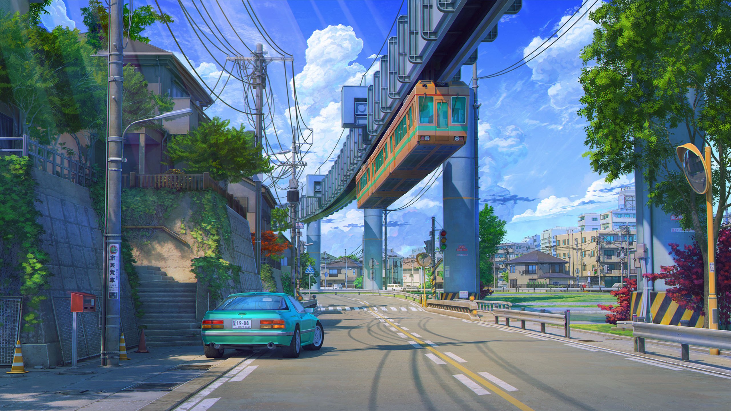 城市 轻轨 街道 汽车