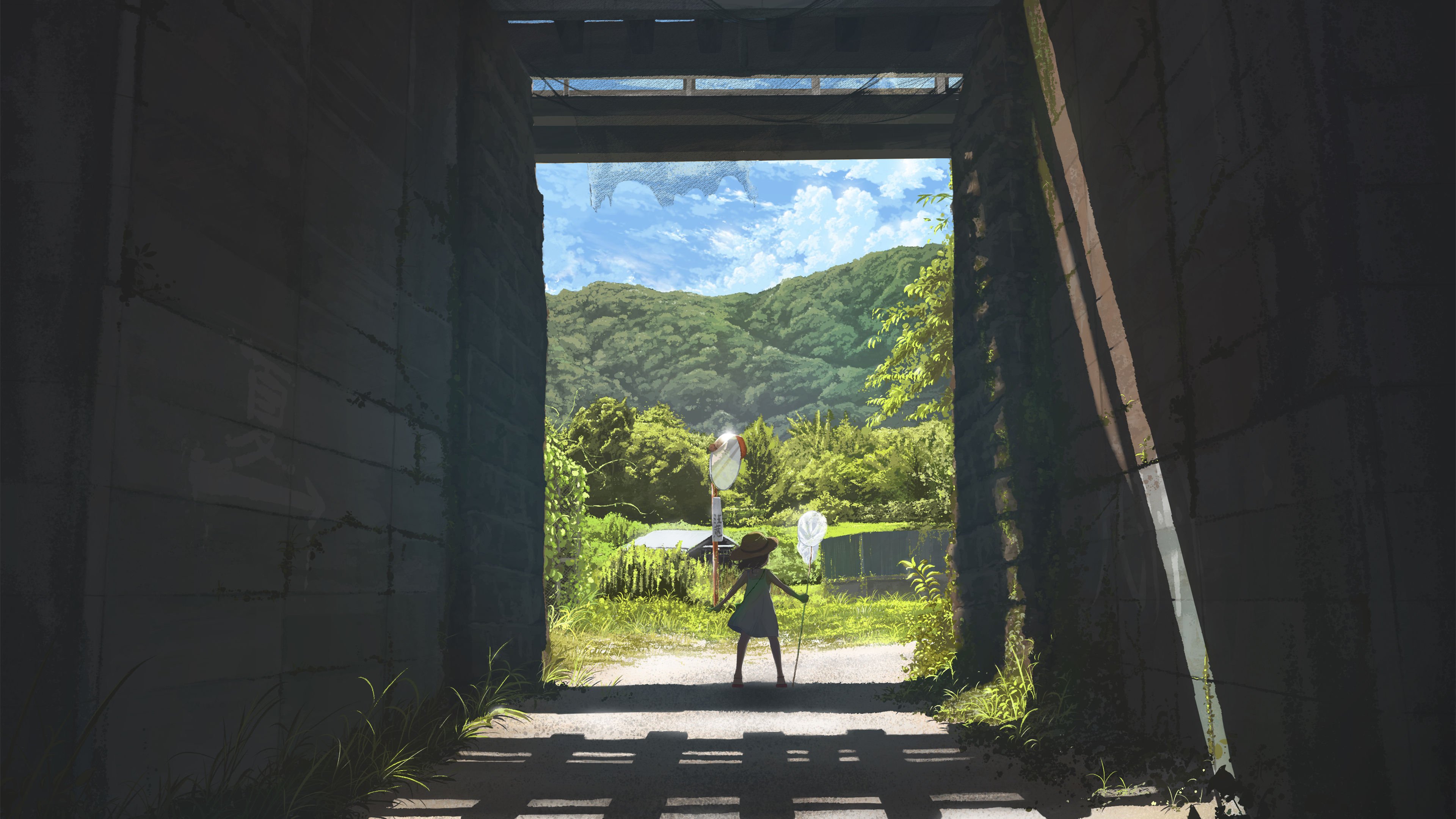 夏天 城门阳光 乡间小镇